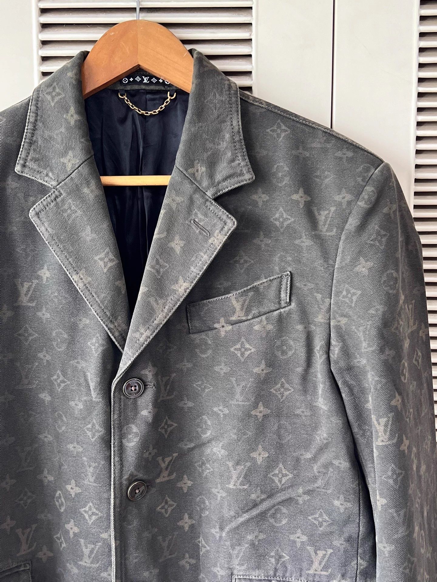 Louis Vuitton Louis Vuitton SS26 Runway Allover Print Denim Blazer 48 Size 48R - 4 Thumbnail