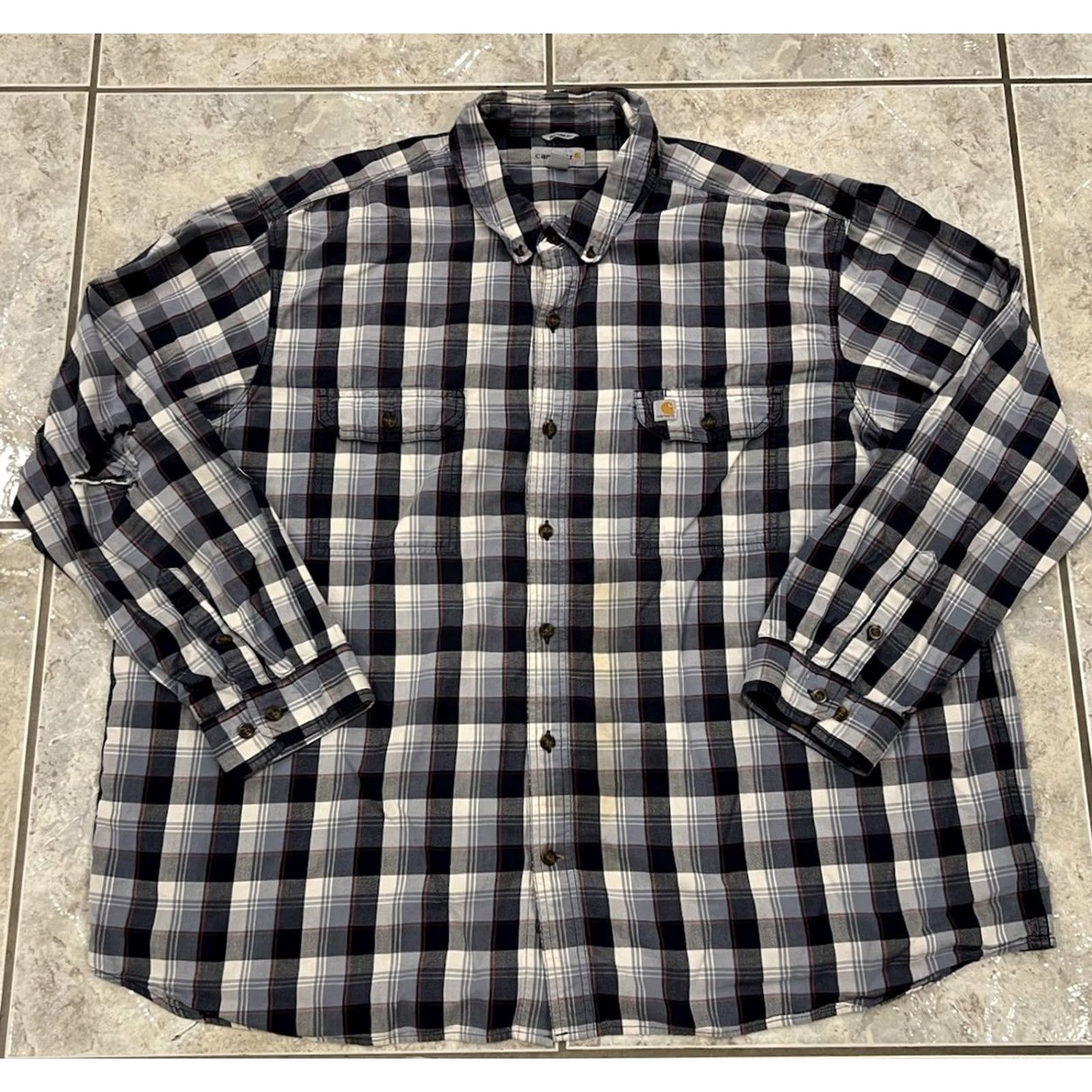 Carhartt Carhartt Shirt Mens 4XL Fort Plaid Relaxed Fit FLAWED Long Sleeve Work Utility Size US XXL / EU 58 / 5 - 2 Thumbnail