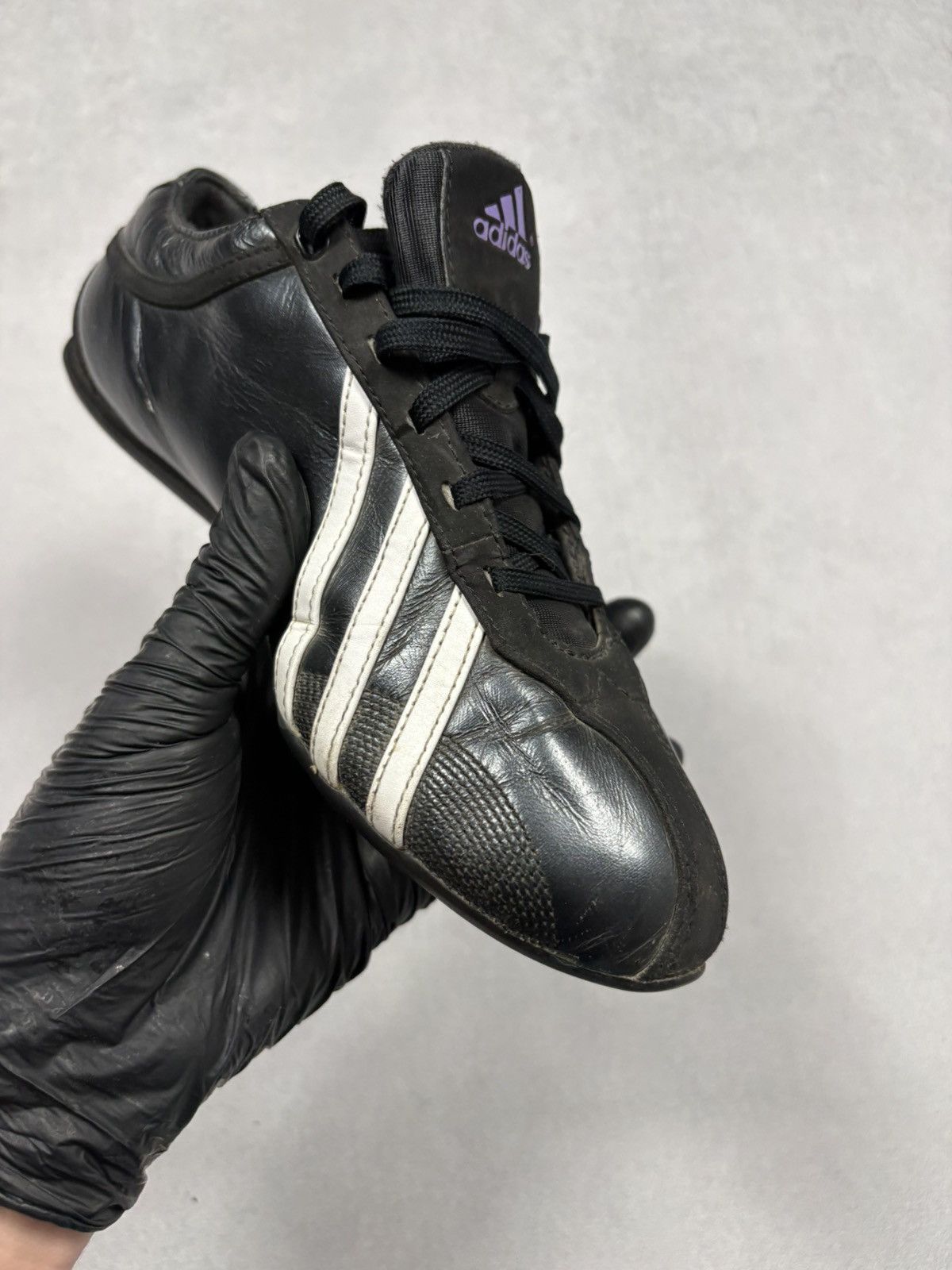Adidas Vintage Adidas Leather Trainers Y2K 00s Sneakers 2007 Black Size US 7 / IT 37 - 14 Thumbnail