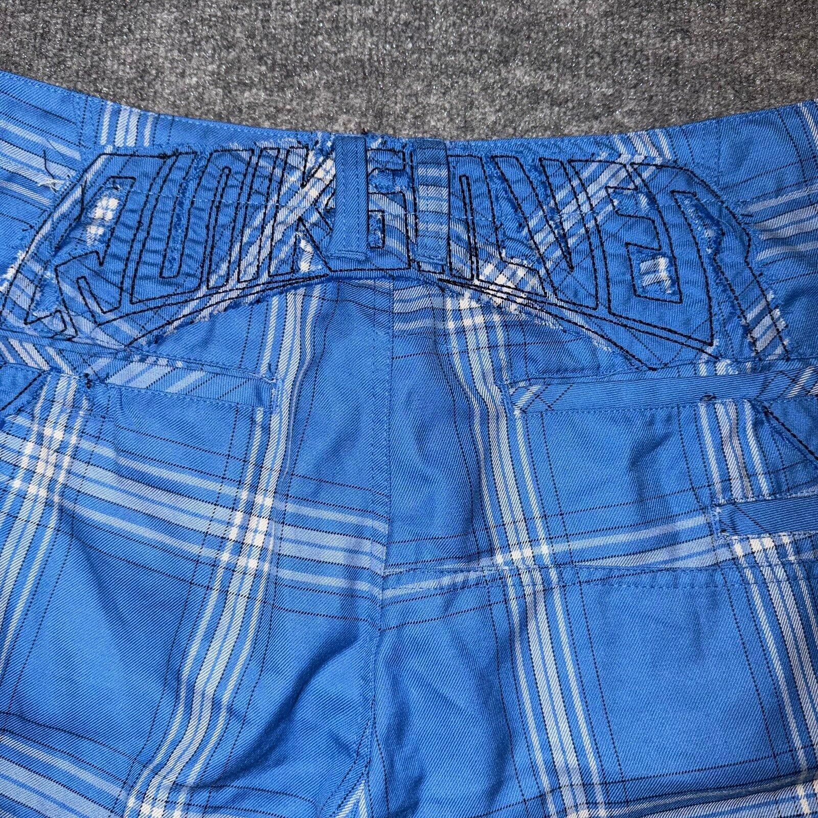 Quiksilver Quiksilver Blue Plaid Spellout Chino Surf Shorts Mens XL 36 Size US 36 / EU 52 - 7 Thumbnail