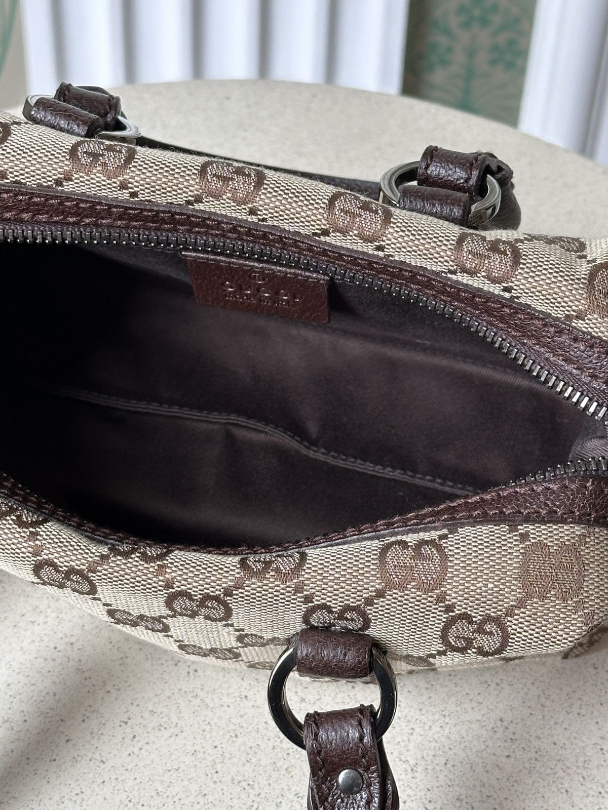 Gucci GUCCI Mini Monogram Canvas Boston Hand Bag Leather 113010 Size ONE SIZE - 18 Thumbnail