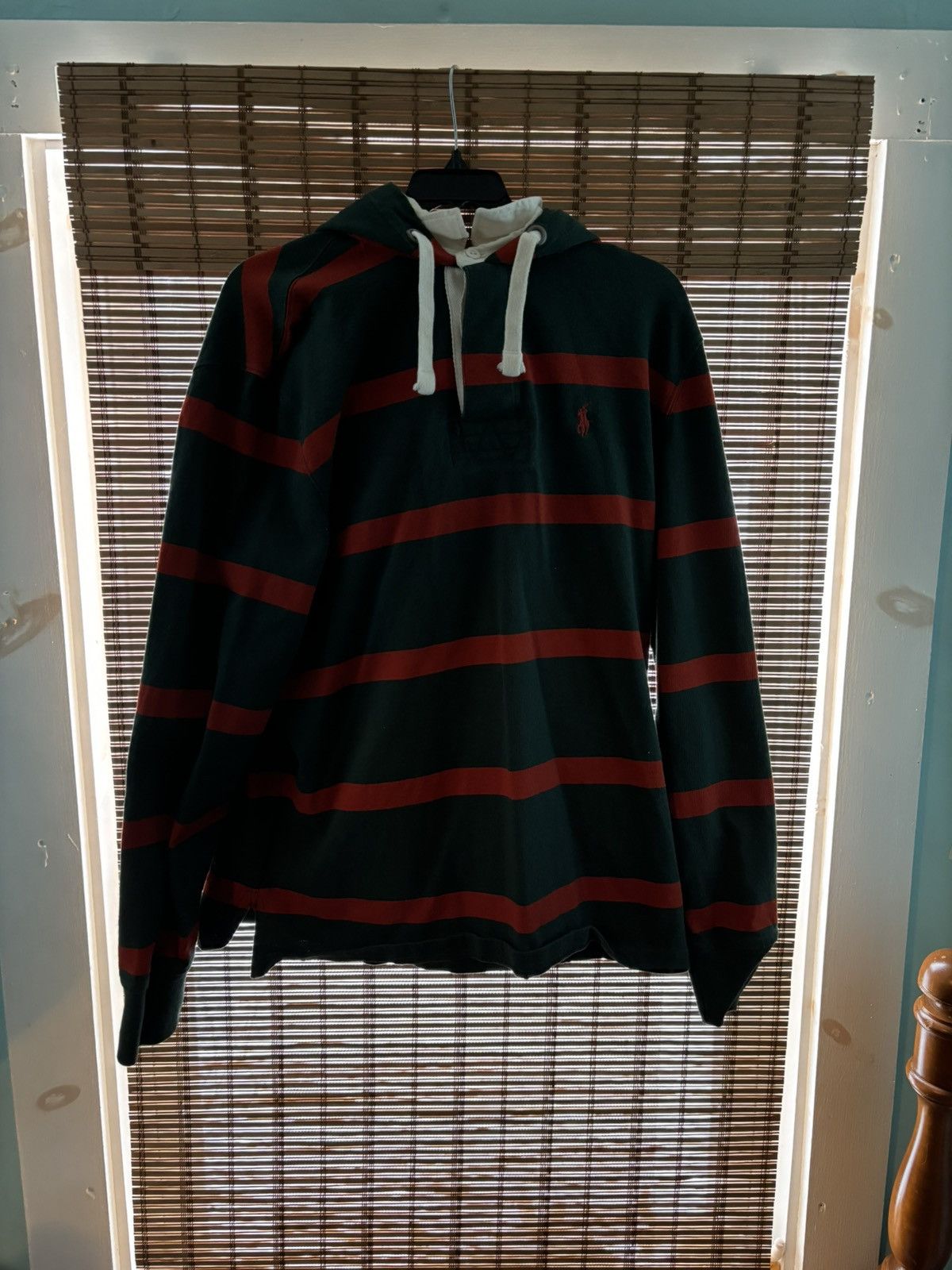 Polo Ralph Lauren Size M men’s Polo hooded collar button up green and orange Size US M / EU 48-50 / 2 - 1 Thumbnail