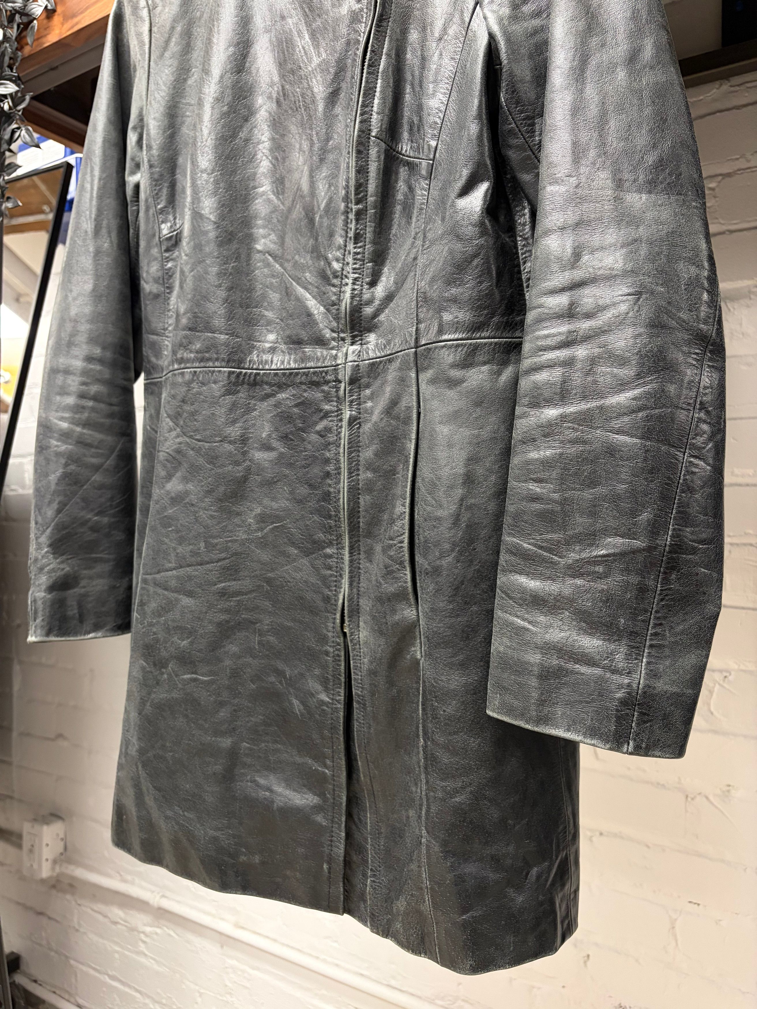 Gucci Gucci Stone Grey Calfskin Leather High Neck Zip Fencing Jacket Size US S / EU 44-46 / 1 - 2 Thumbnail