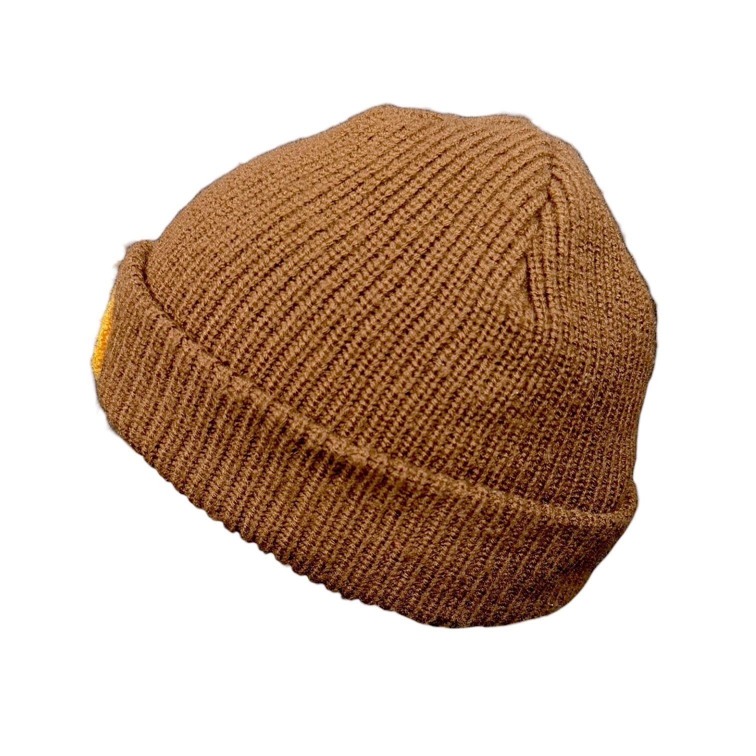 Market Men's Market Studios Brown Upside Down Smiley Beanie OS Size ONE SIZE - 2 Thumbnail