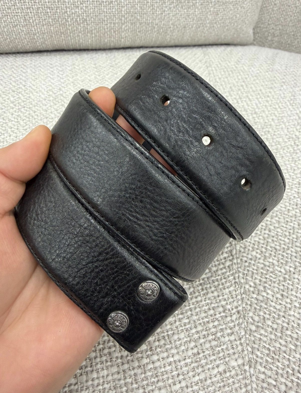 Chrome Hearts Size 30 Chrome Hearts Plain Black Leather Belt Size ONE SIZE - 1 Thumbnail