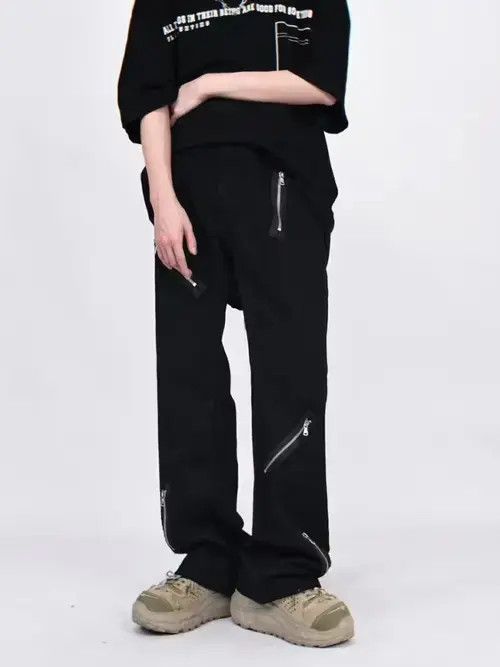 Vintage punk flared zipper pants Size US 32 / EU 48 - 4 Thumbnail