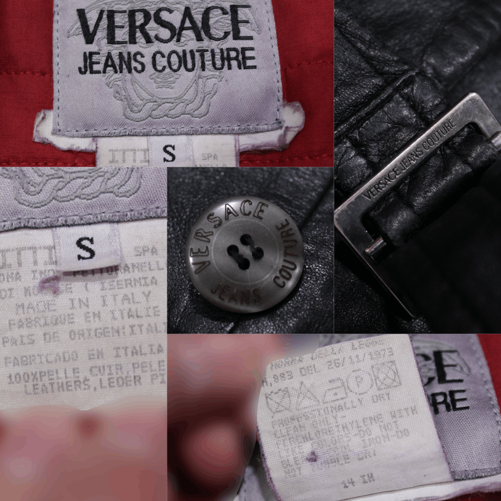Versace 90S Leather Jacket Belted Coat Vintage Size S / US 4 / IT 40 - 13 Thumbnail