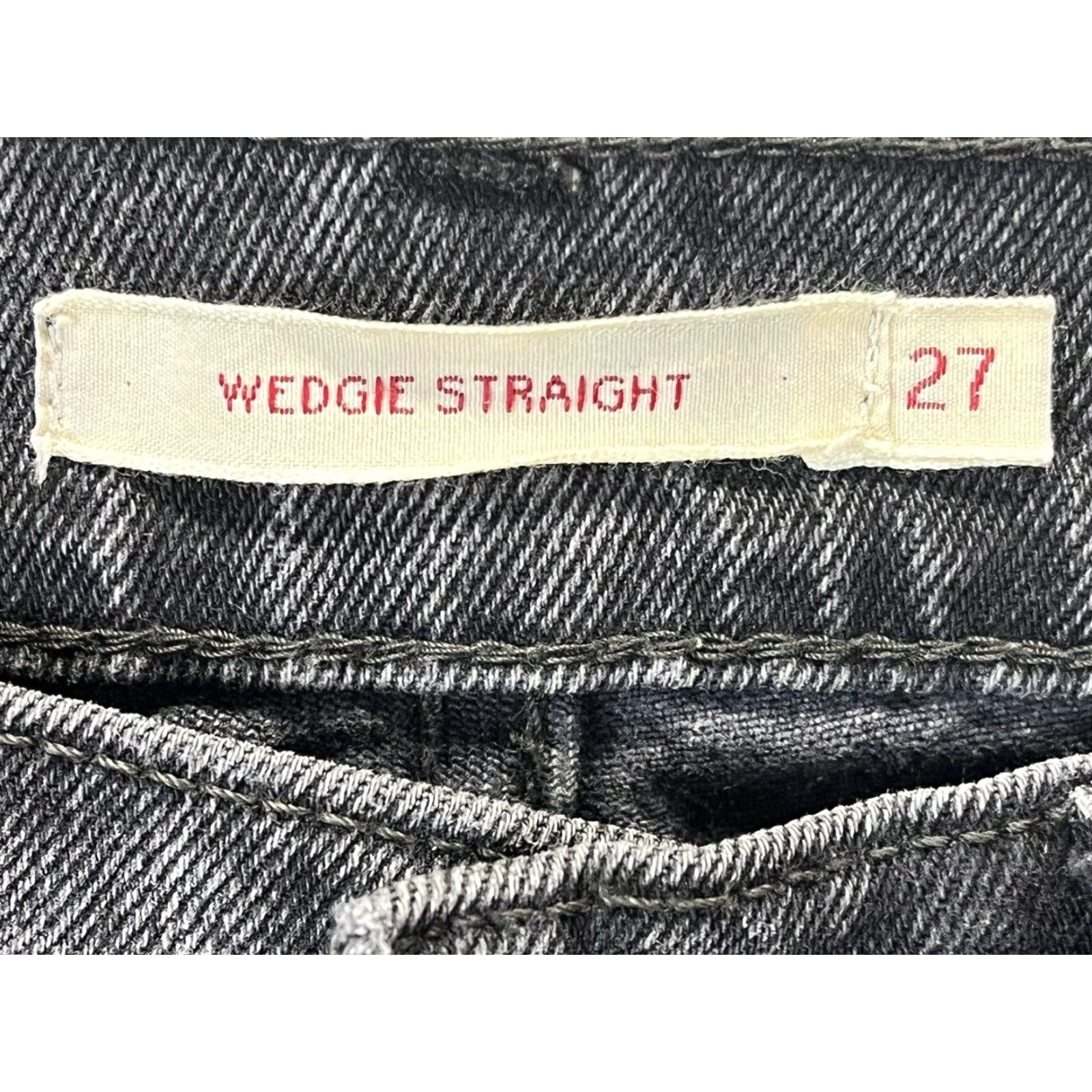 Levi's Womens Levis Wedgie Straight Jeans Sz 27 VGUC Raw Hem Button Fly Size 27" / US 4 / IT 40 - 6 Thumbnail