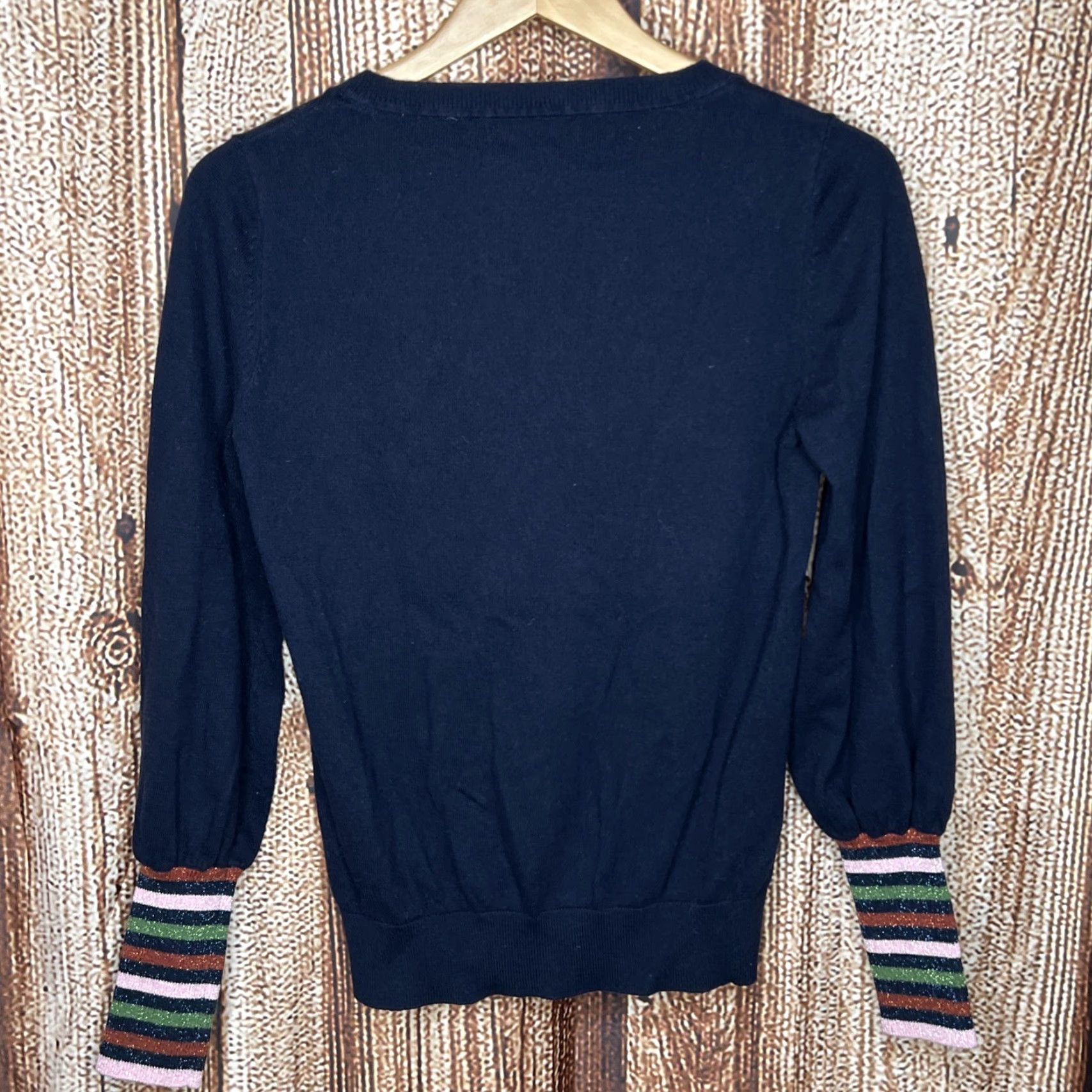 Boden Boden Women Sweater Knit Henley V-Neck Navy Blue 70% Cotton 30% Wool Regular Size 6 Raglan Sleeve Knitwear Casual/Travel Size M / US 6-8 / IT 42-44 - 4 Thumbnail