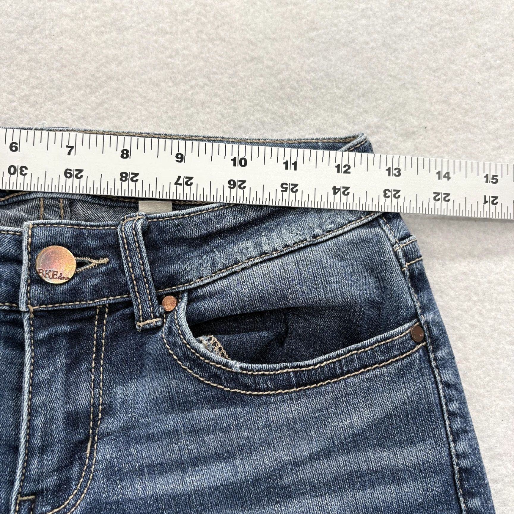 Vintage VINTAGE Buckle BKE Denim Stella Skinny Jeans Womens 25R Blue Distressed Stretch Grunge Size 42" / US 20 - 7 Thumbnail