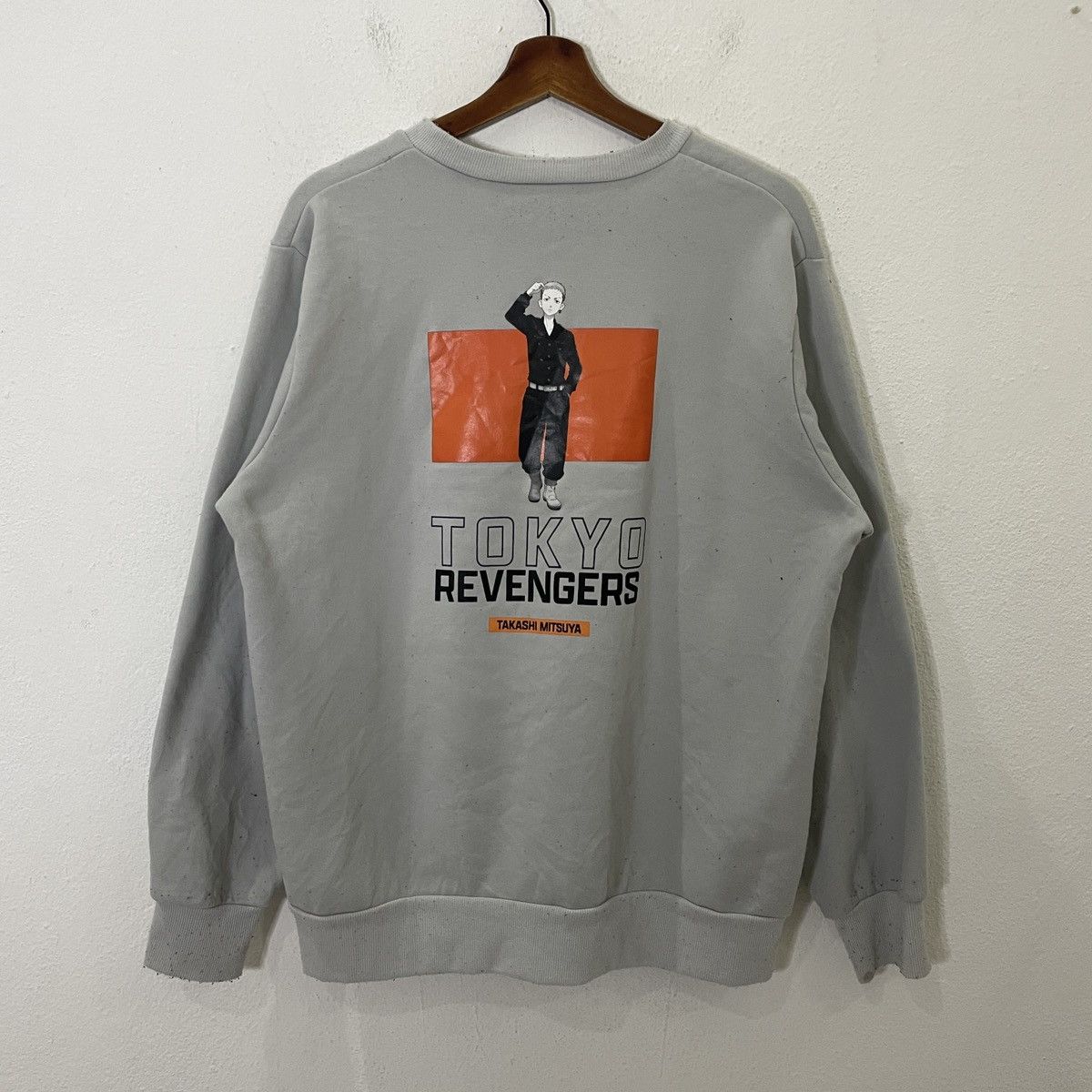 image of Anima Vintage Tokyo Revengers Anime Big Logo Sweatshirt in Blue, Men's (Size Large)
