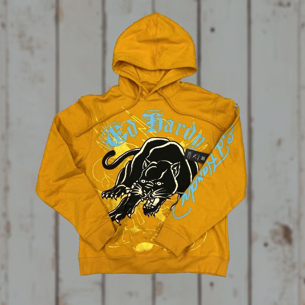 Ed Hardy VINTAGE Ed Hardy Yellow Hoodie Black Panther Pullover Sweatshirt Mens Medium EHM1300-55 Size US M / EU 48-50 / 2 - 1 Thumbnail