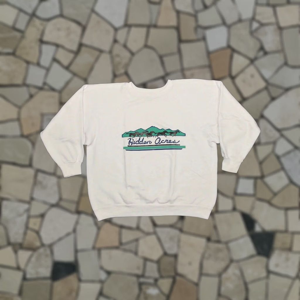 Vintage VINTAGE Discus Athletic 80s Sweatshirt White Womens XL Boxy Slouchy Batwing Raglan Crew Neck Pullover Horse Graphic Size XL / US 12-14 / IT 48-50 - 1 Thumbnail
