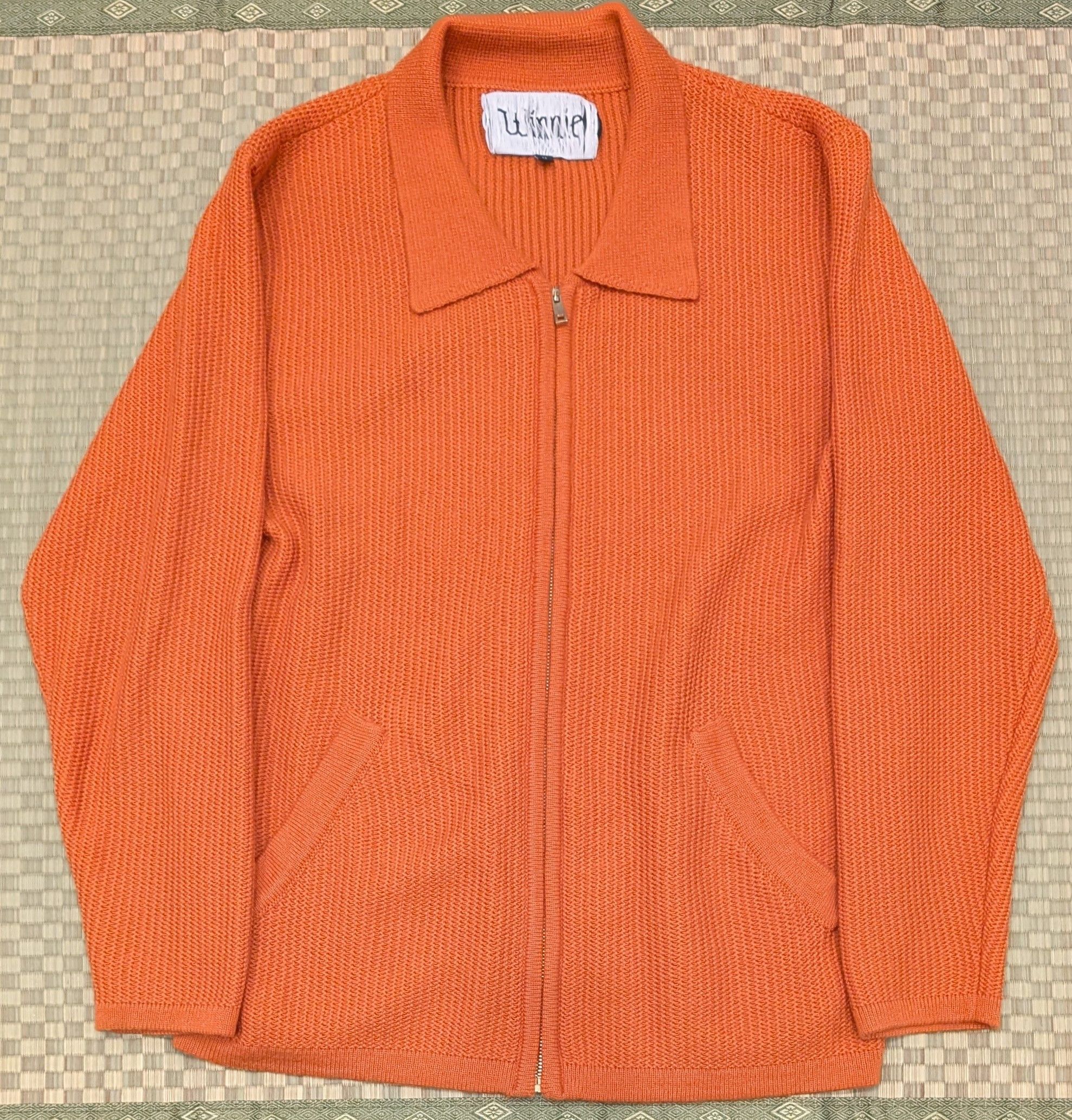 WINNIE Winnie New York Alzapa 100% Wool Zipped Cardigan Tangerine Size US M / EU 48-50 / 2 - 1 Thumbnail