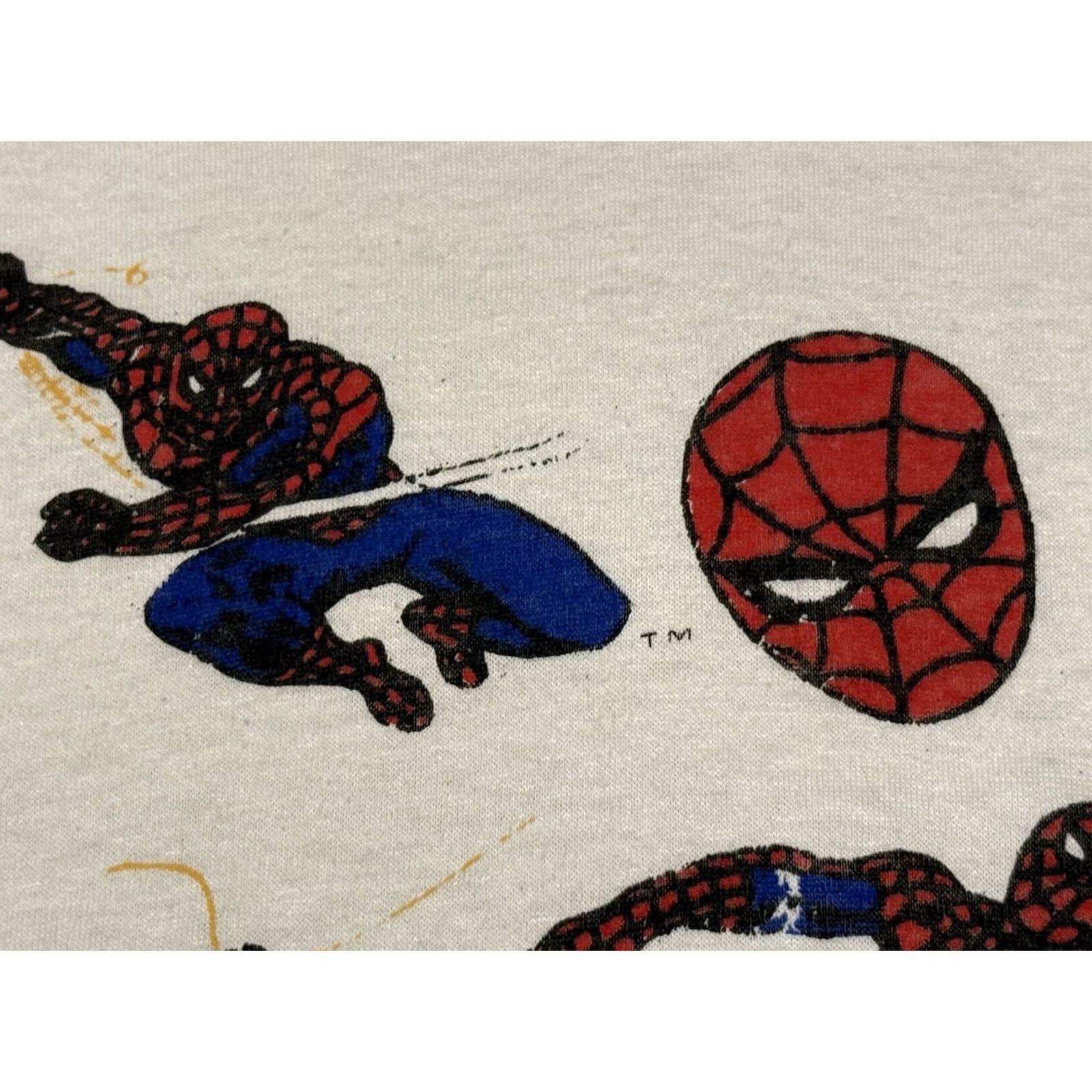 Jerzees VINTAGE Spider-Man Ringer Shirt L Men White 80s Marvel Graphic Print Crew Neck Short Sleeve JERZEES Classic T-Shirt Size US L / EU 52-54 / 3 - 4 Thumbnail