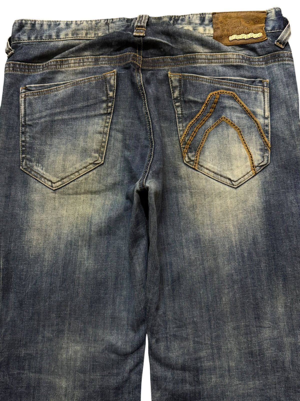 Japanese Brand Vintage Y2K Japanese Brand Blue Faded Wash Bleached Wide Leg Size US 35 - 4 Thumbnail