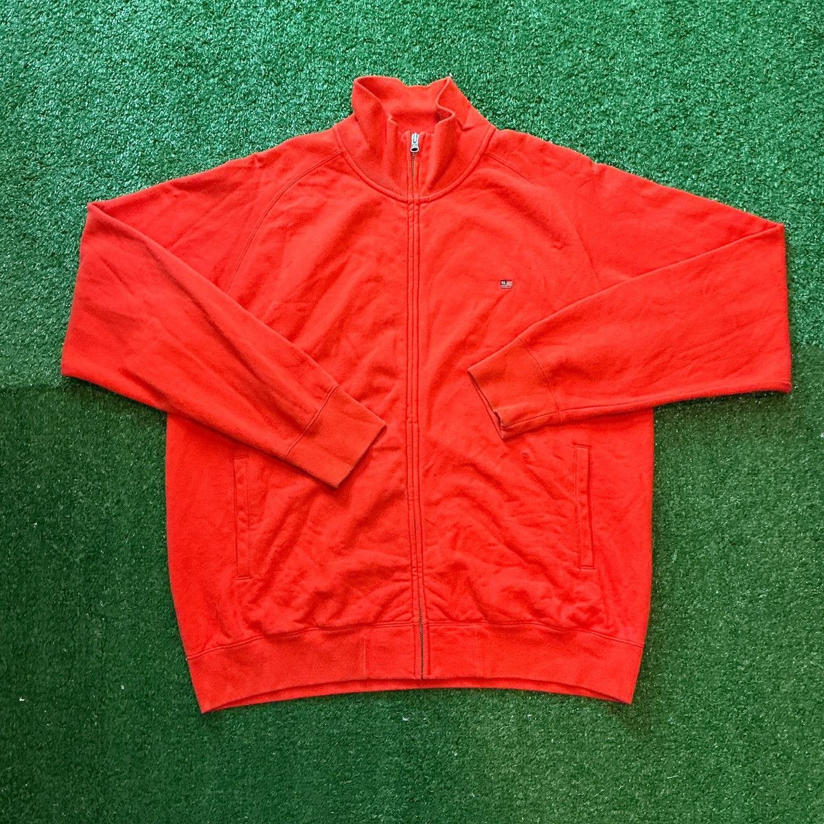 Designer × Polo Ralph Lauren × Vintage Vintage 90s Orange Polo Ralph Lauren Zip Sweater XL Size US XL / EU 56 / 4 - 1 Thumbnail