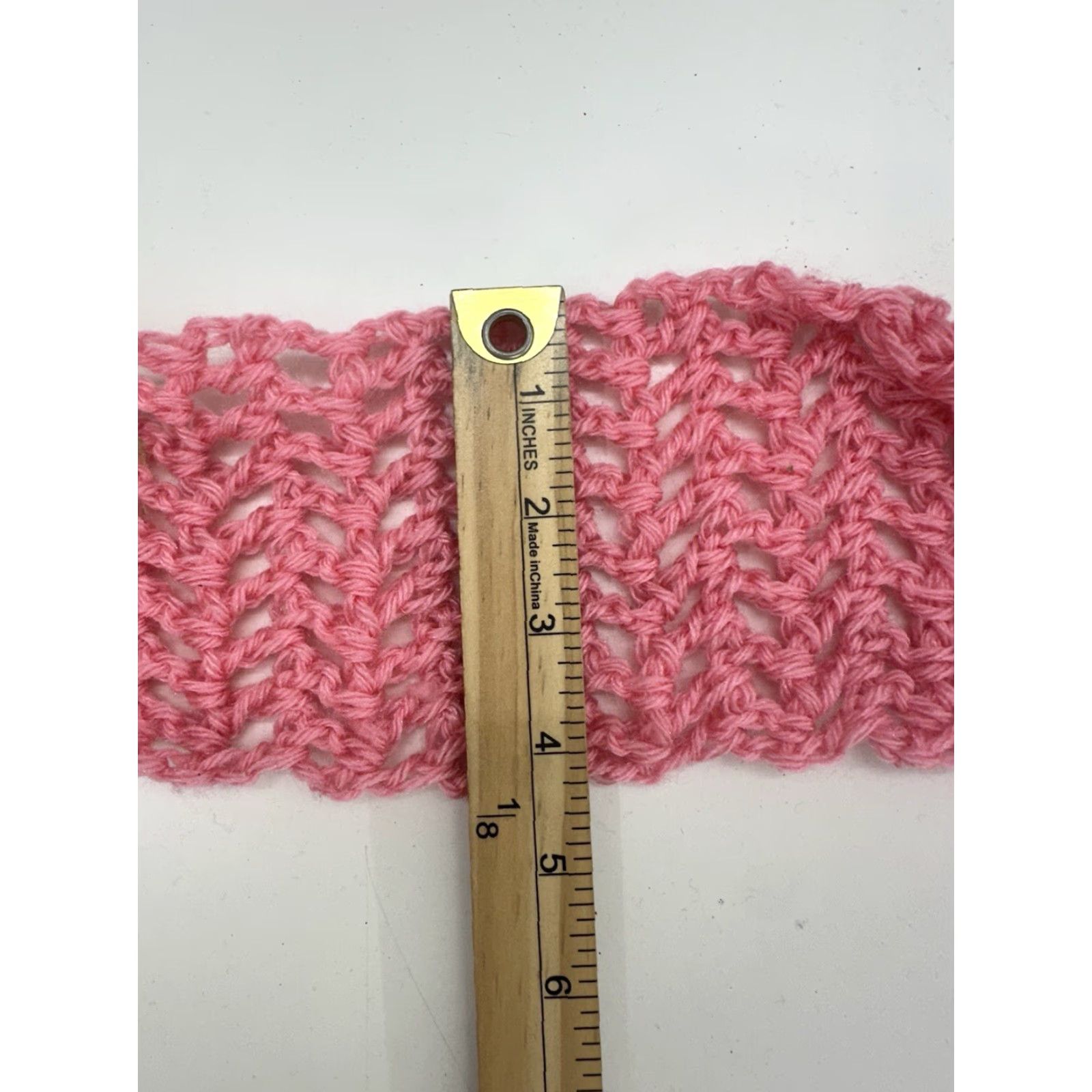 Pinko VINTAGE Unbranded Womens Scarf Necktie Pink Crochet 4x50 inches Size ONE SIZE - 3 Thumbnail