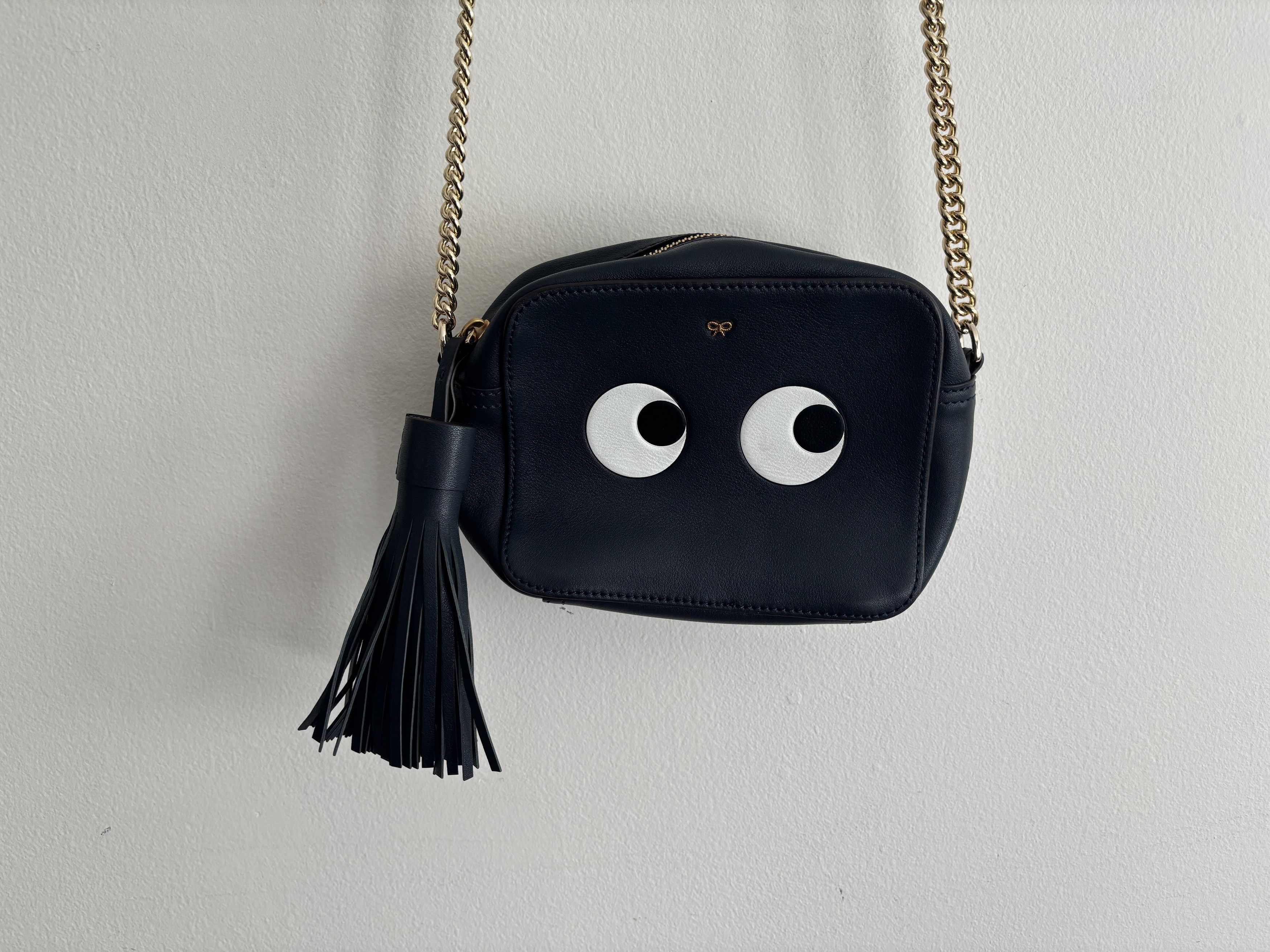 Anya Hindmarch $995 Blue Leather Eyes Crossbody Bag/ Shoulder Strap Purse Size ONE SIZE - 1 Thumbnail