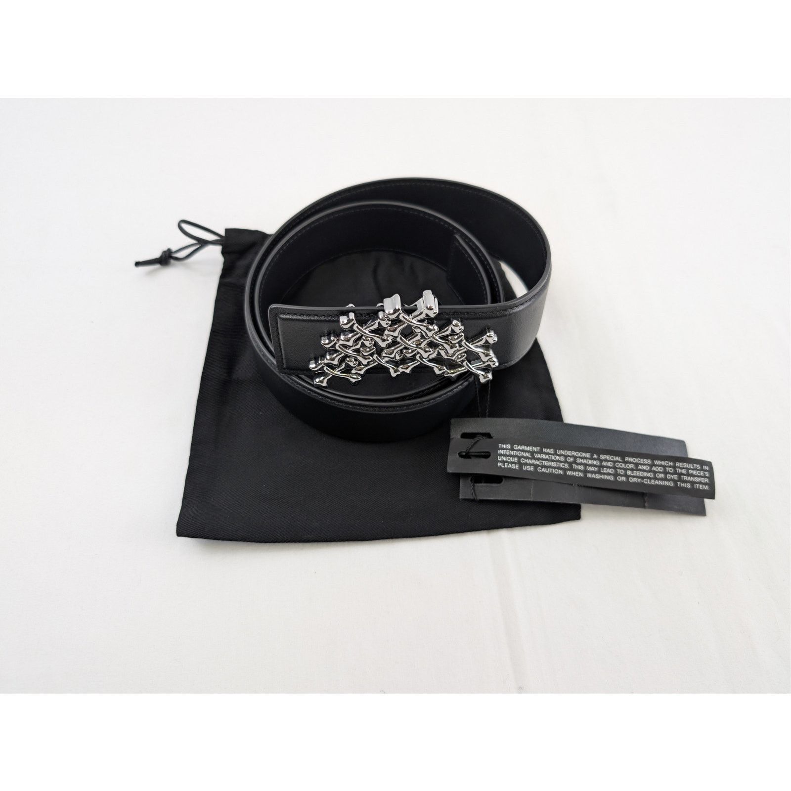 Amiri o1rshd1 Size: 85 / Bones Stacked Belt in Black Size 34 - 16 Thumbnail