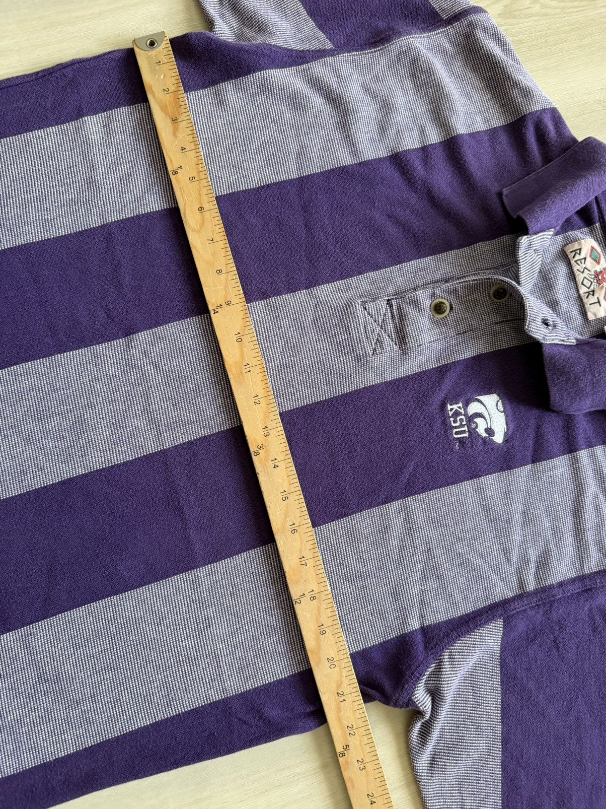 Vintage Vintage 90s Kansas Wildcats Striped Polo Sz M Size US M / EU 48-50 / 2 - 4 Thumbnail
