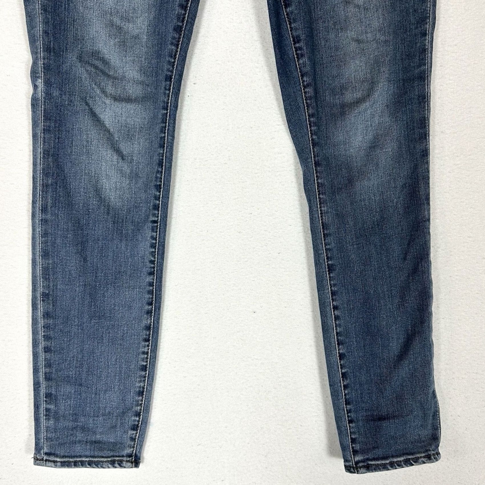 Vintage Articles Of Society Skinny Jeans Womens Size 26 Blue Denim Mid Rise 90s City Festival Hipster Logo Mya Size 26" / US 2 / IT 38 - 3 Thumbnail