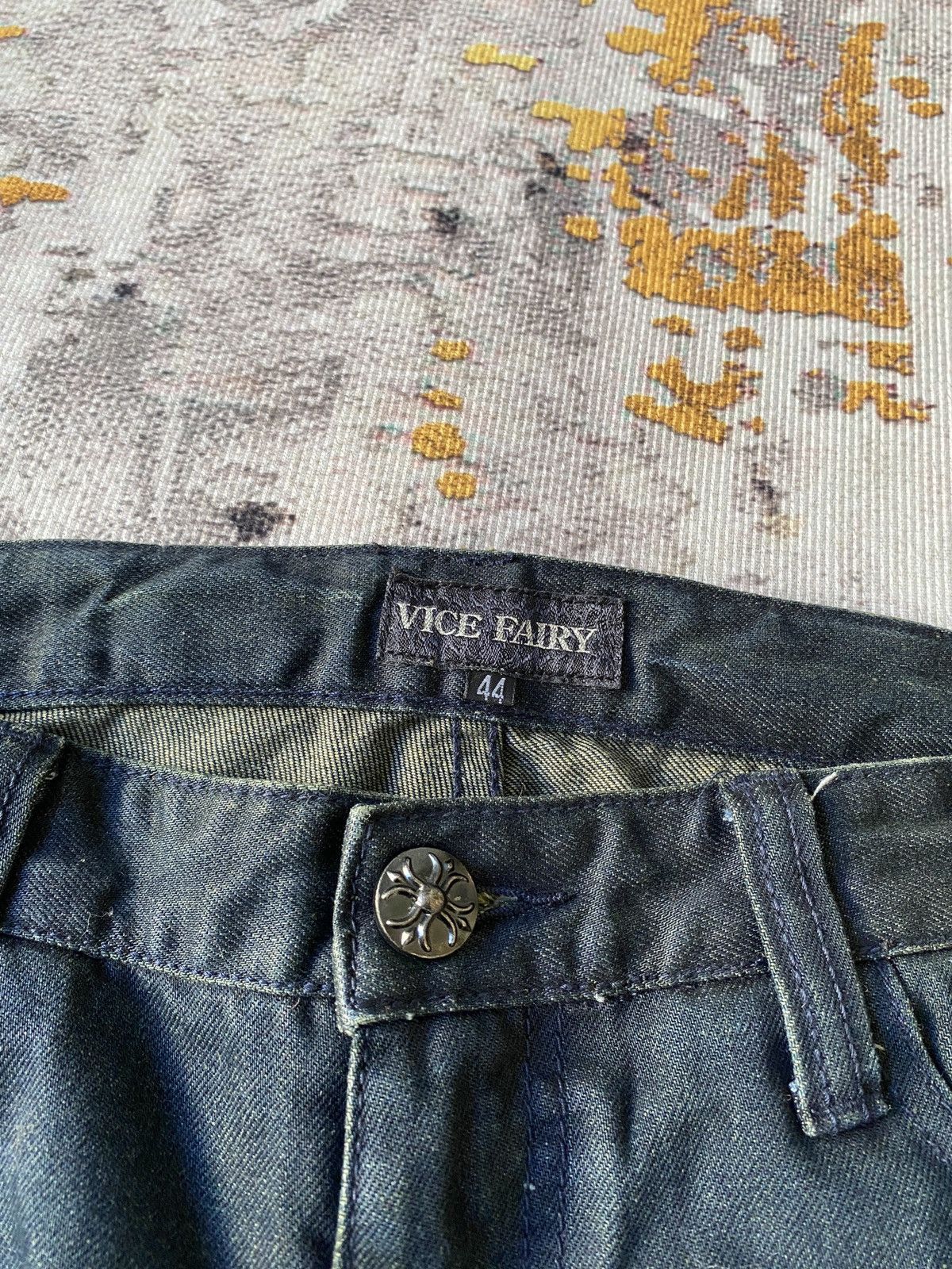 Japanese Brand Vice Fairy Claws Marks Design Gothic Punk Distressed Denim Size US 31 - 22 Thumbnail