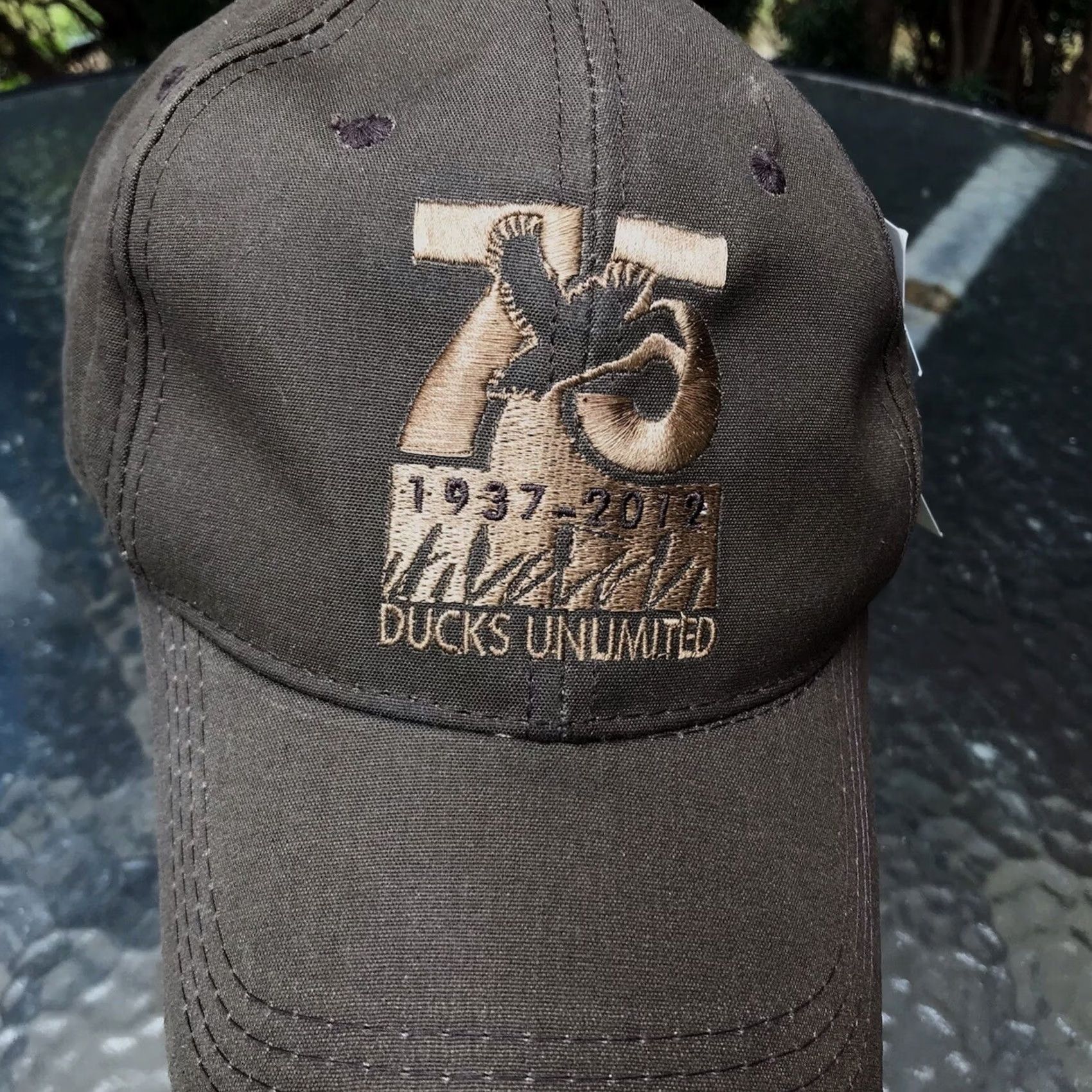 Vintage Ducks Unlimited Baseball Cap Hat OS Brown Adjustable 75th Anniversary 1937-2012 Men Baseball Cap Size ONE SIZE - 3 Thumbnail