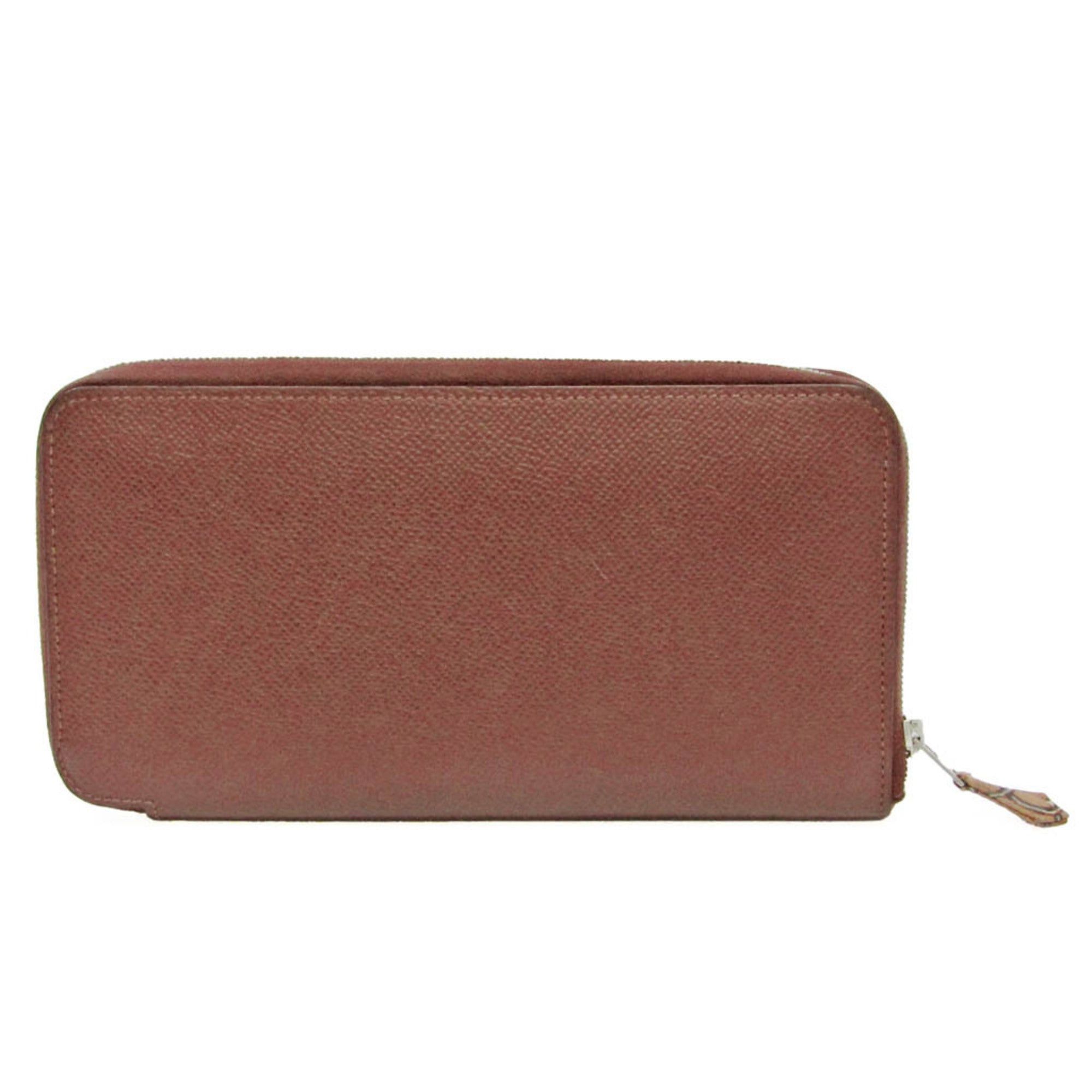 image of Hermes Silk'in Azap Long Women's Epsom Leather Long Wallet [Bi-Fold] Rouge H in Black
