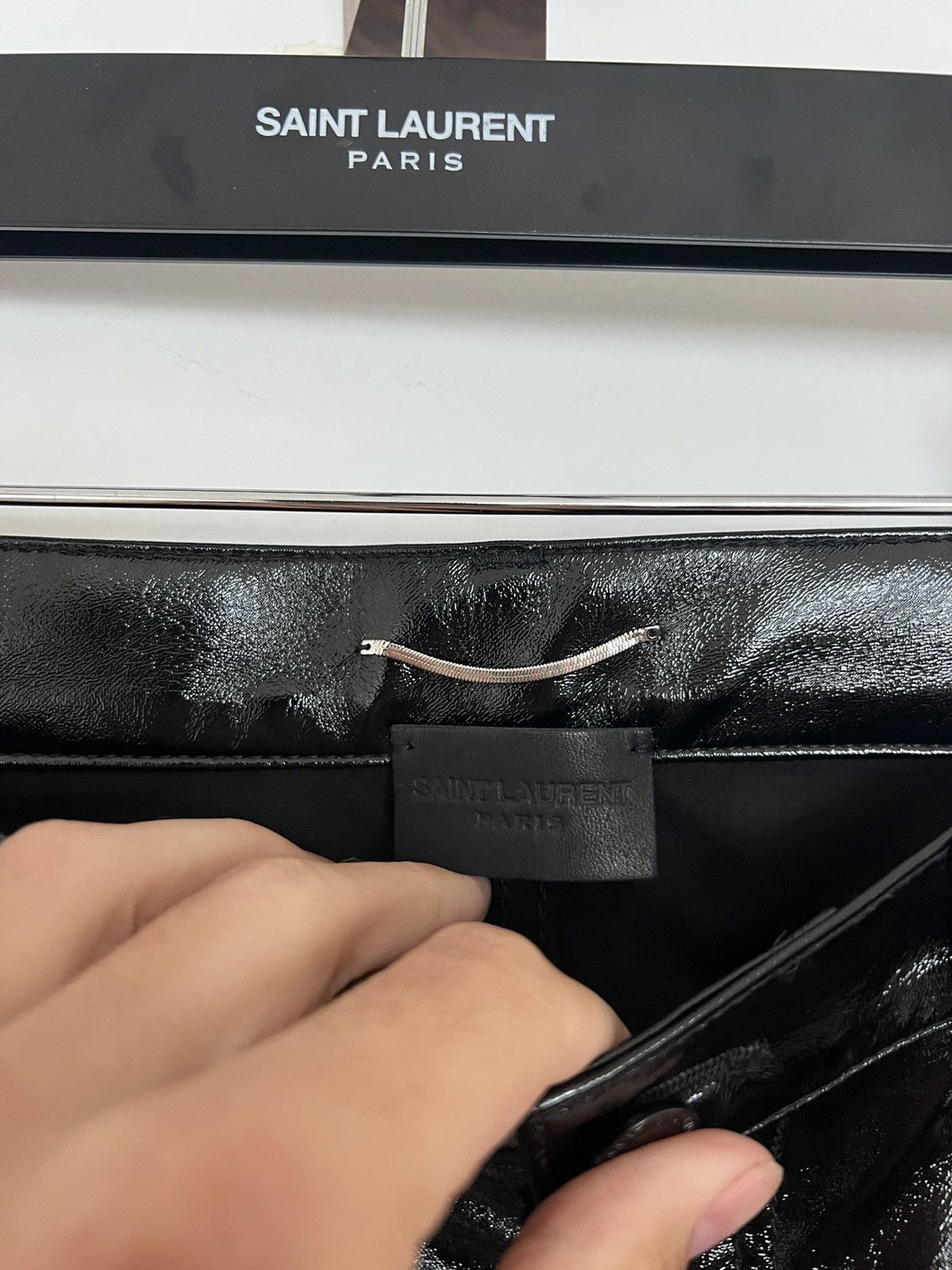 Saint Laurent Paris $790 BNWT laquered pants straight leg Size US 32 / EU 48 - 3 Thumbnail