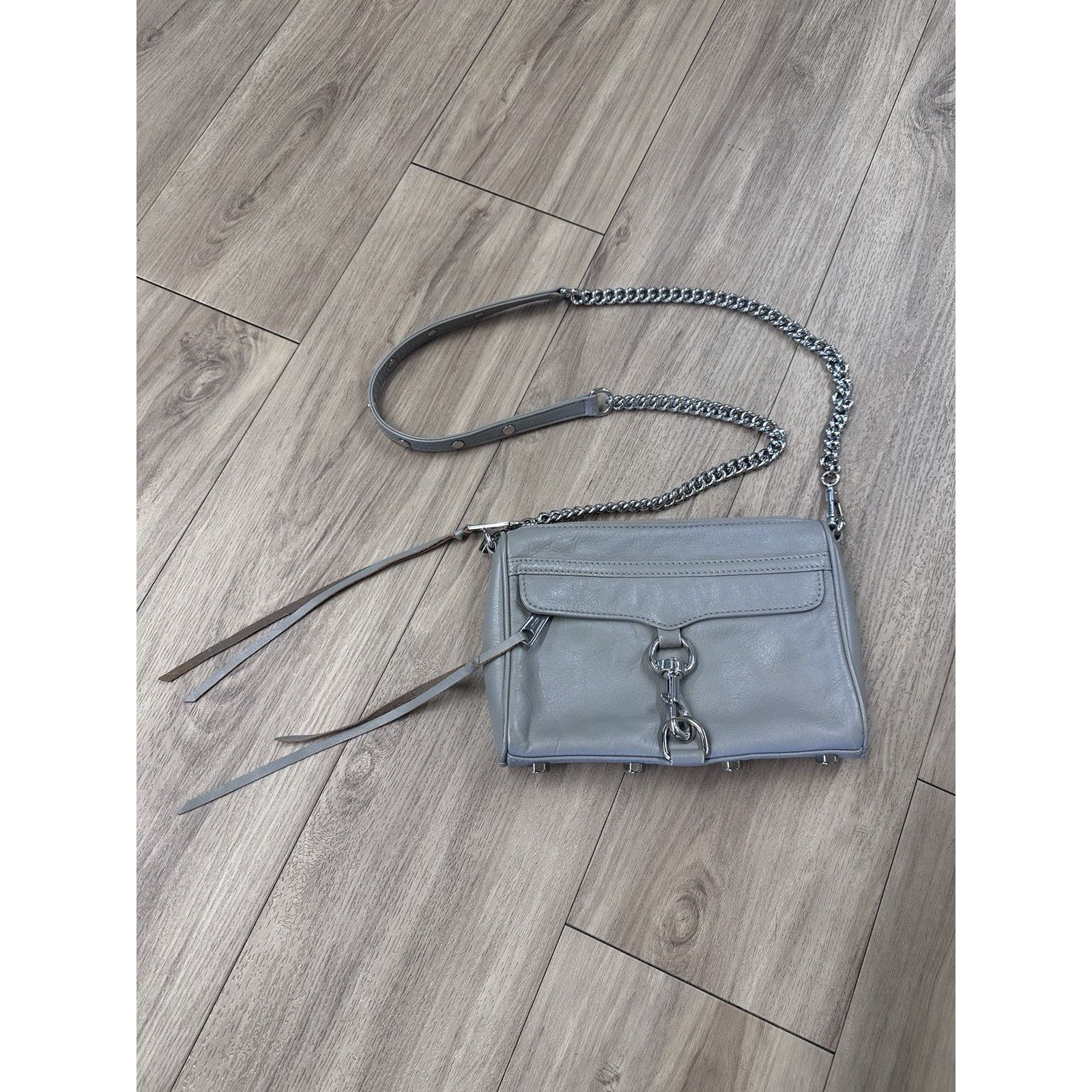 Rebecca Minkoff Rebecca Minkoff Gray Mini-Mac Bag w/Silver Chain & Hardware Size ONE SIZE - 1 Thumbnail