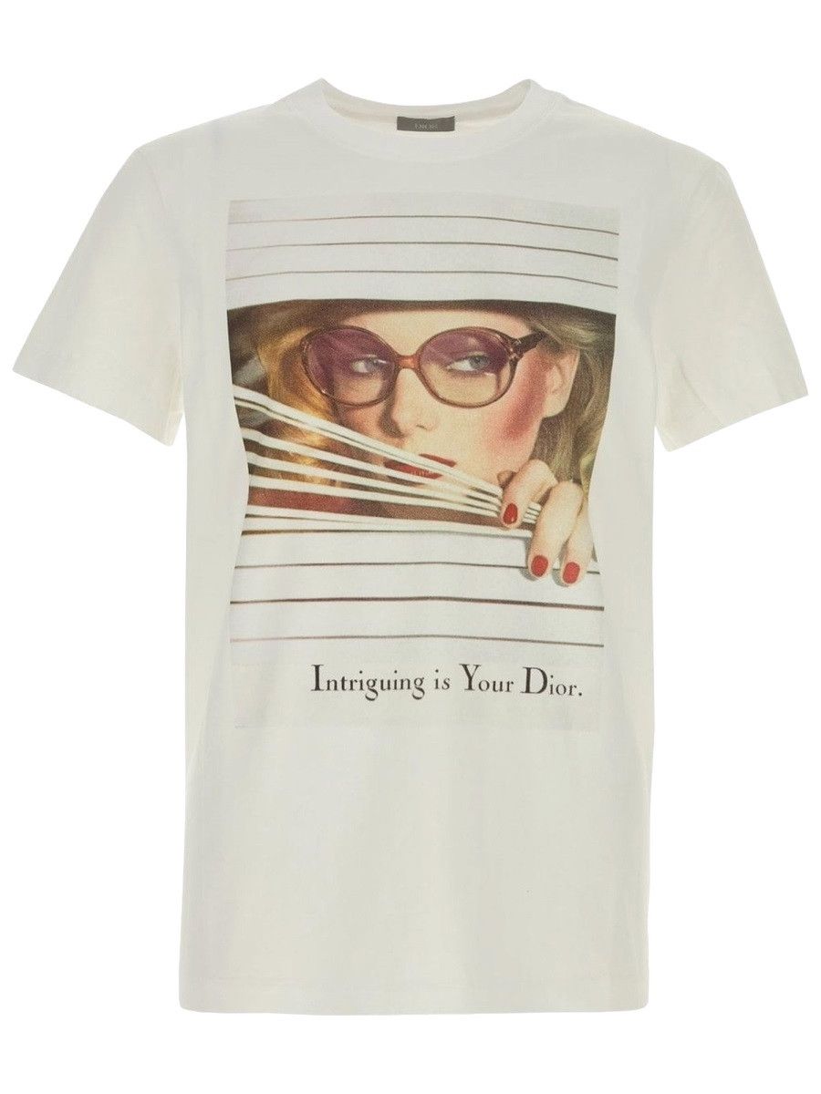 Dior DIOR T-SHIRT WITH PRINT - WHITE Size US S / EU 44-46 / 1 - 1 Thumbnail