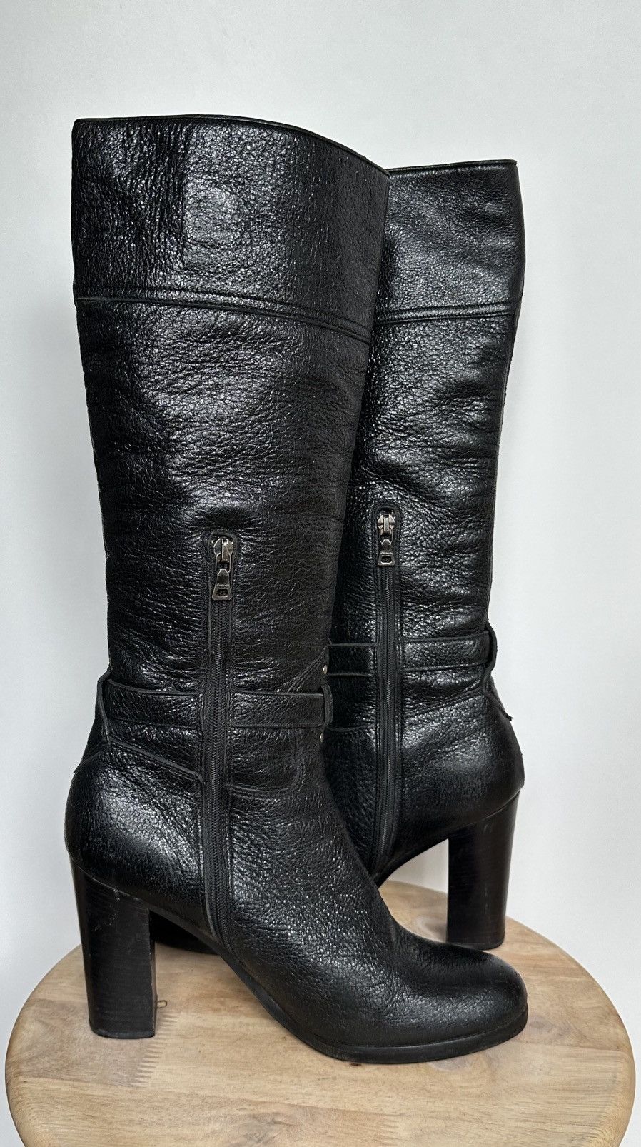 Prada Prada black glitter leather boots metal logo size EU 39 Size US 8 / IT 38 - 6 Thumbnail