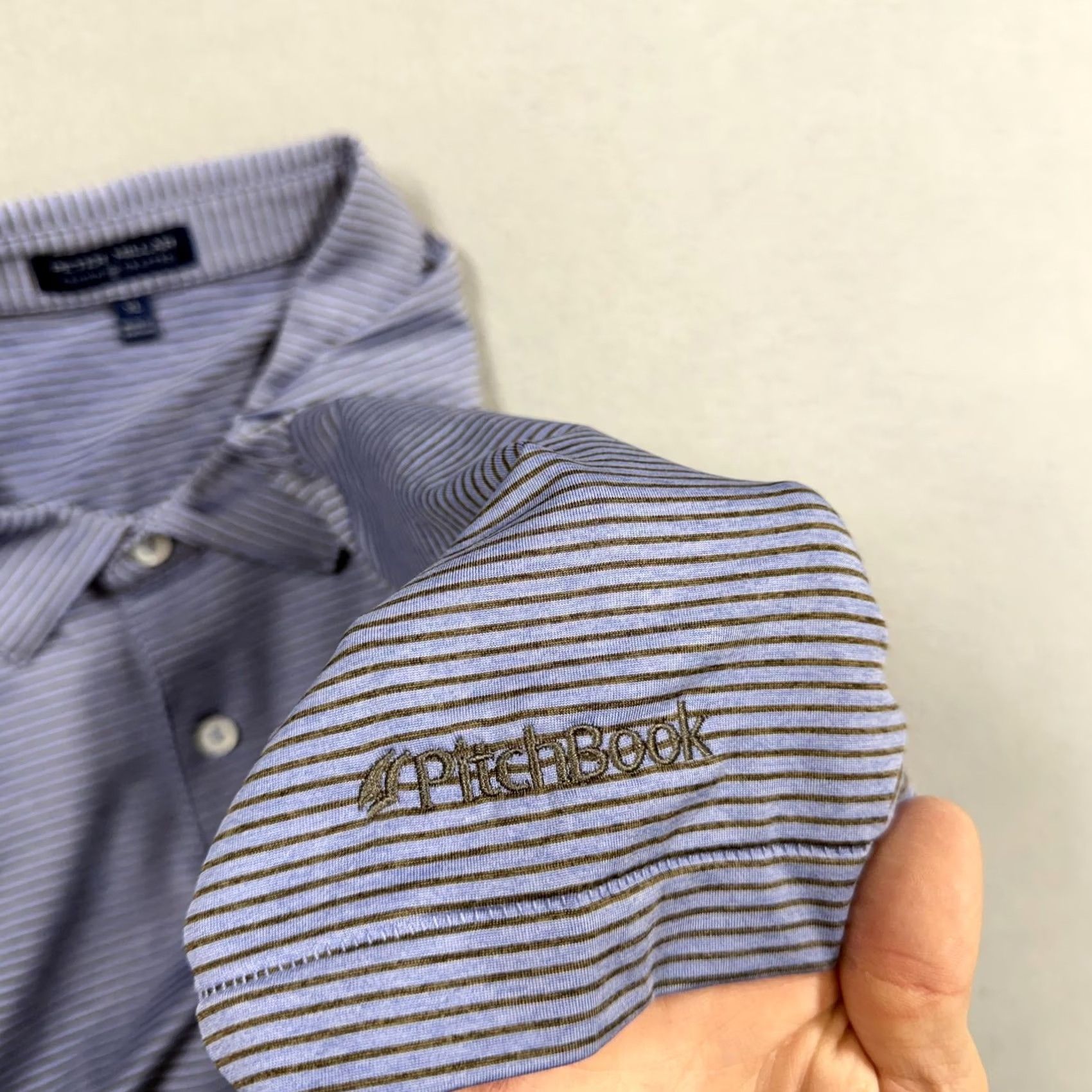 Peter Millar Peter Millar Crown Sport Polo Shirt Mens XL Blue Stripe Golf Short Sleeve Polyester Blue Stripe Crown Sport Embroidered Polo Shirt Mens XL Blue Stripe Size US XL / EU 56 / 4 - 4 Thumbnail