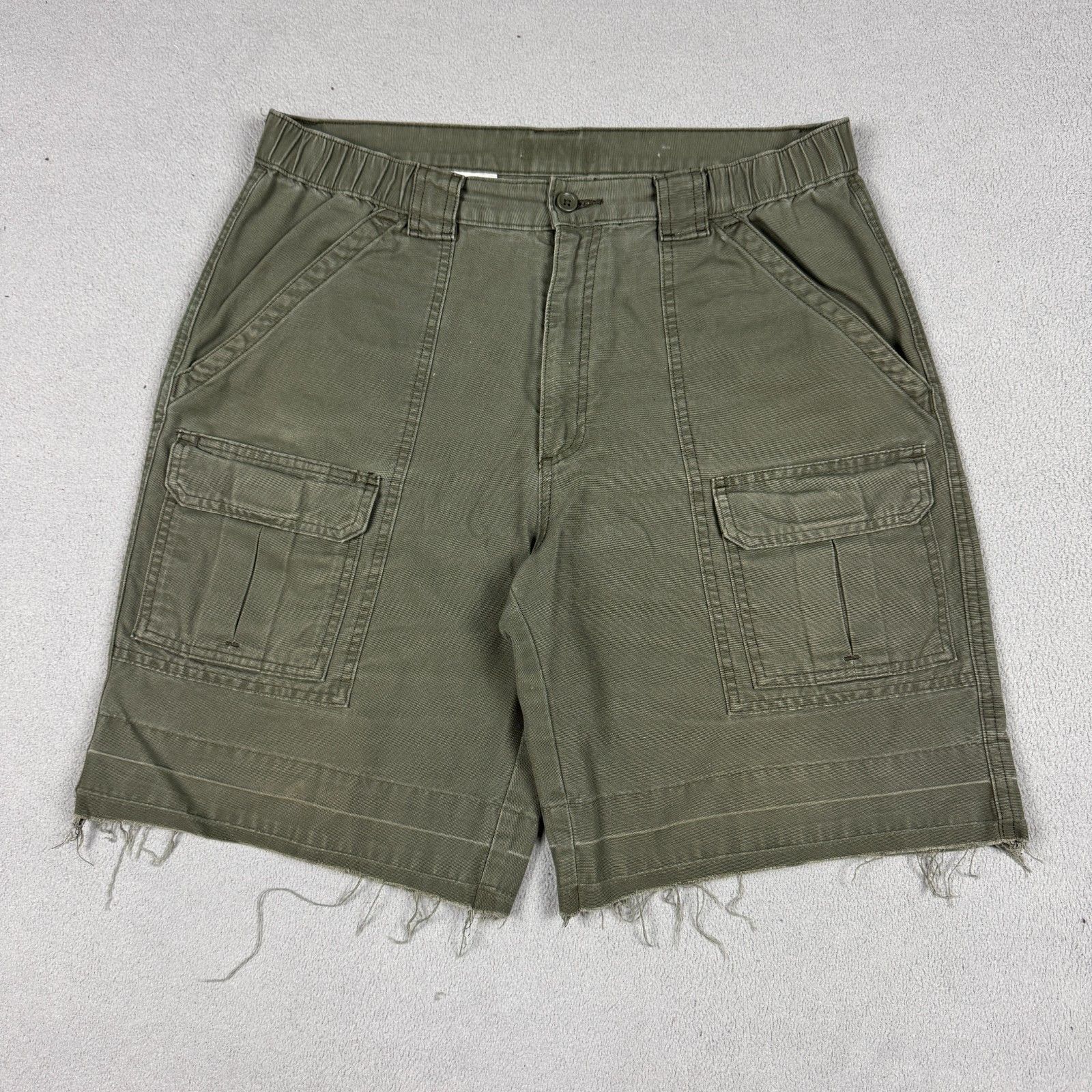 Vintage Cargo Shorts Grunge Distressed Military 34 ERD