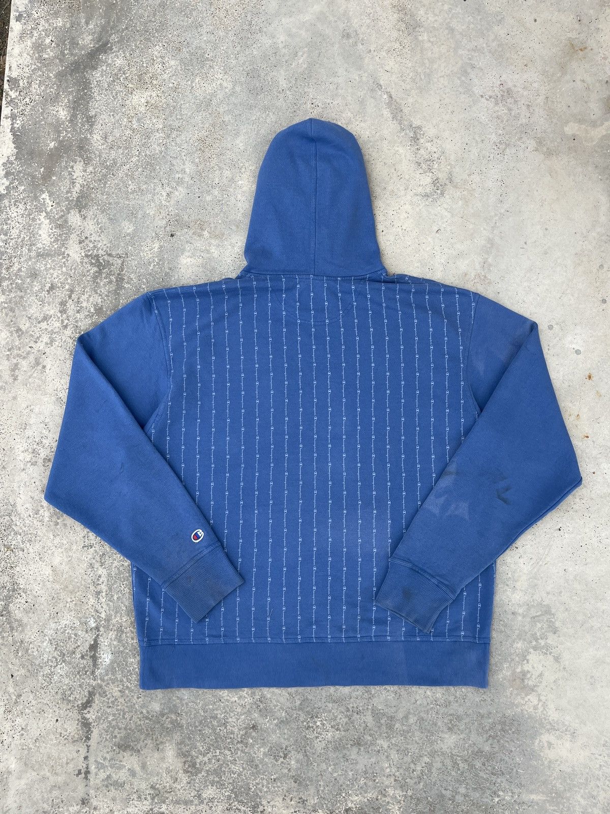 Champion × Vintage Champion Spell out Stripes Full print Logo Pullover Hoodie Size US XL / EU 56 / 4 - 3 Thumbnail