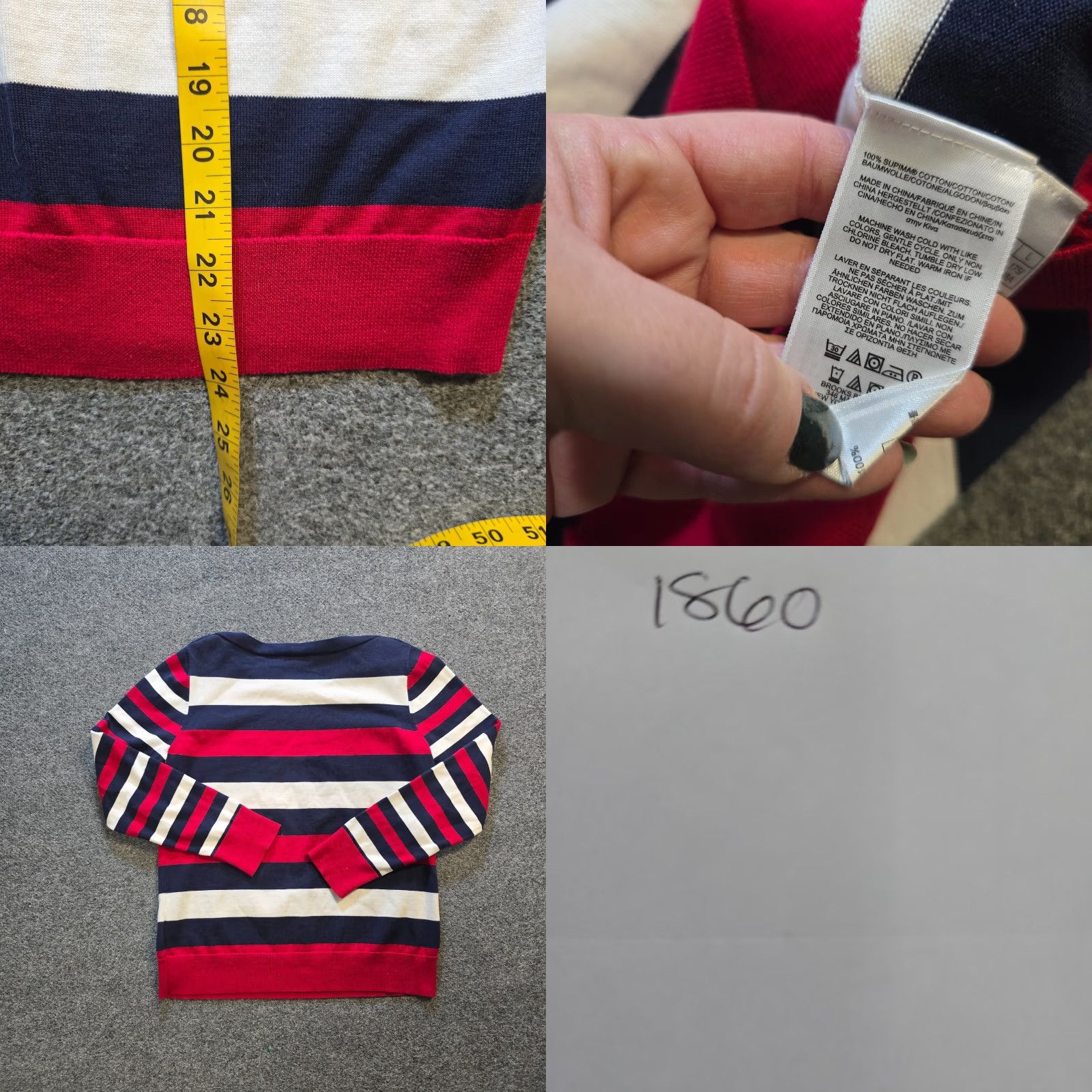 Brooks Brothers Brooks Brothers Top Womens Size L Blue Red Rugby Stripe Boat Neck Casual Shirt Knit Cotton Regular Modern Classic Womens Size L / US 10 / IT 46 - 8 Thumbnail