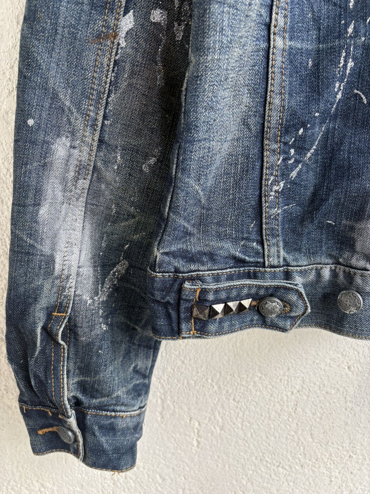 Helmut Lang 2000s studet japan denim jacket helmutlamg maison style Size US XS / EU 42 / 0 - 9 Thumbnail