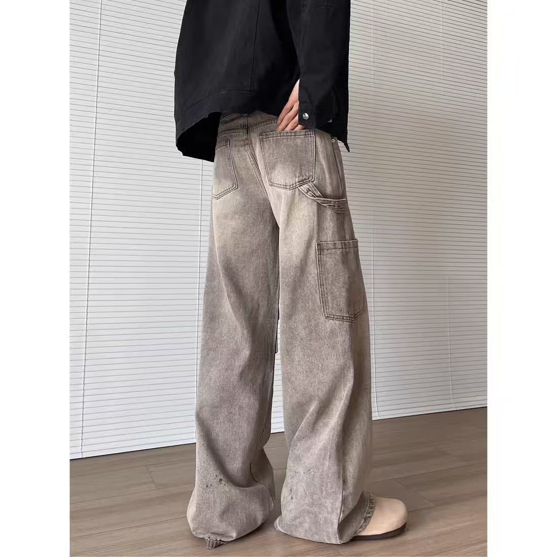 Japanese Brand × Jean Grey street washed distressed straight jeans y2k Size US 32 / EU 48 - 4 Thumbnail