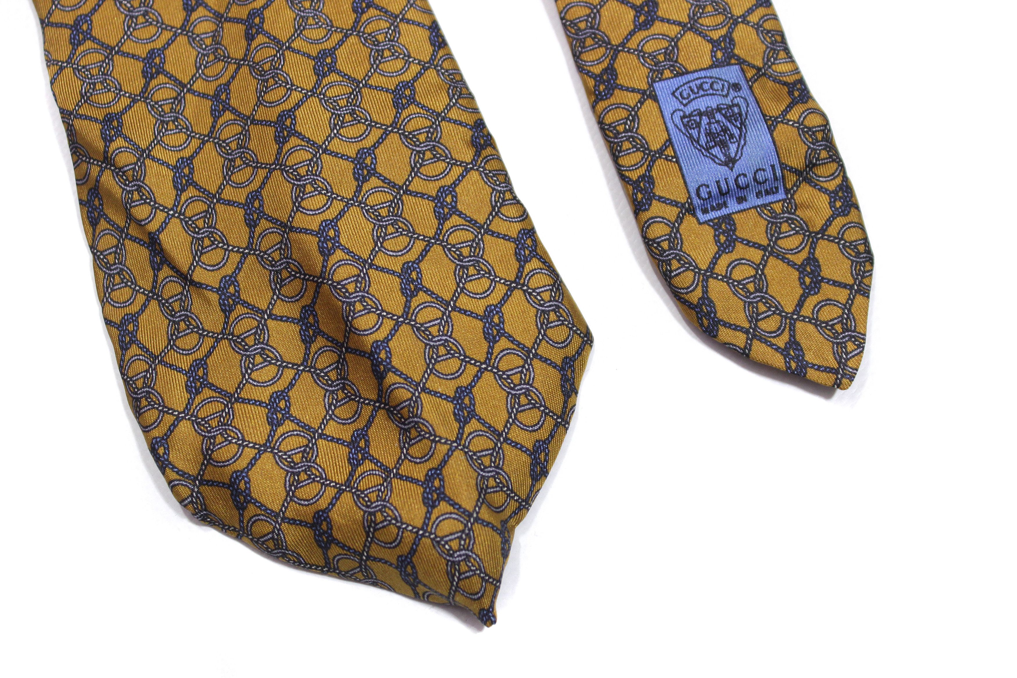 Gucci 90S Pattern Silk Tie Vintage Size ONE SIZE - 4 Thumbnail