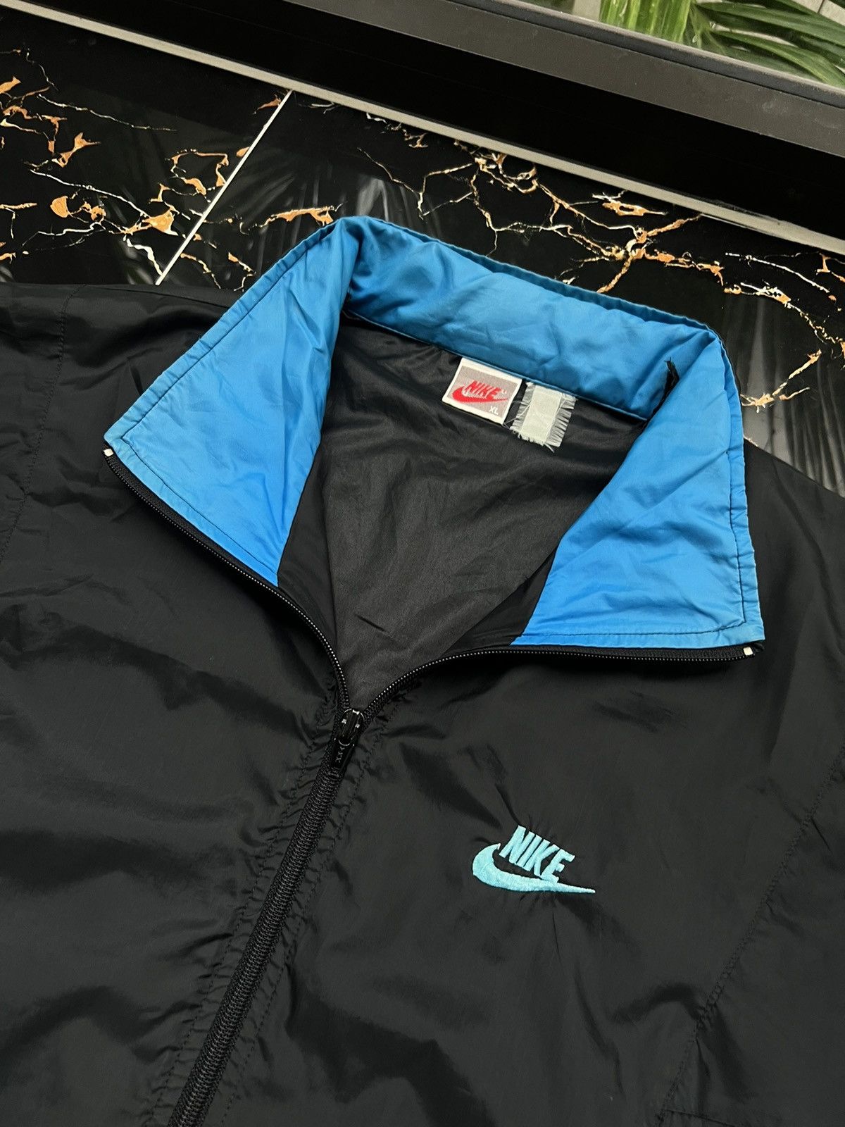 Nike × Vintage 80's NIKE SWOOSH LOGO Y2K TRACK JACKET RARE Size US XL / EU 56 / 4 - 4 Thumbnail