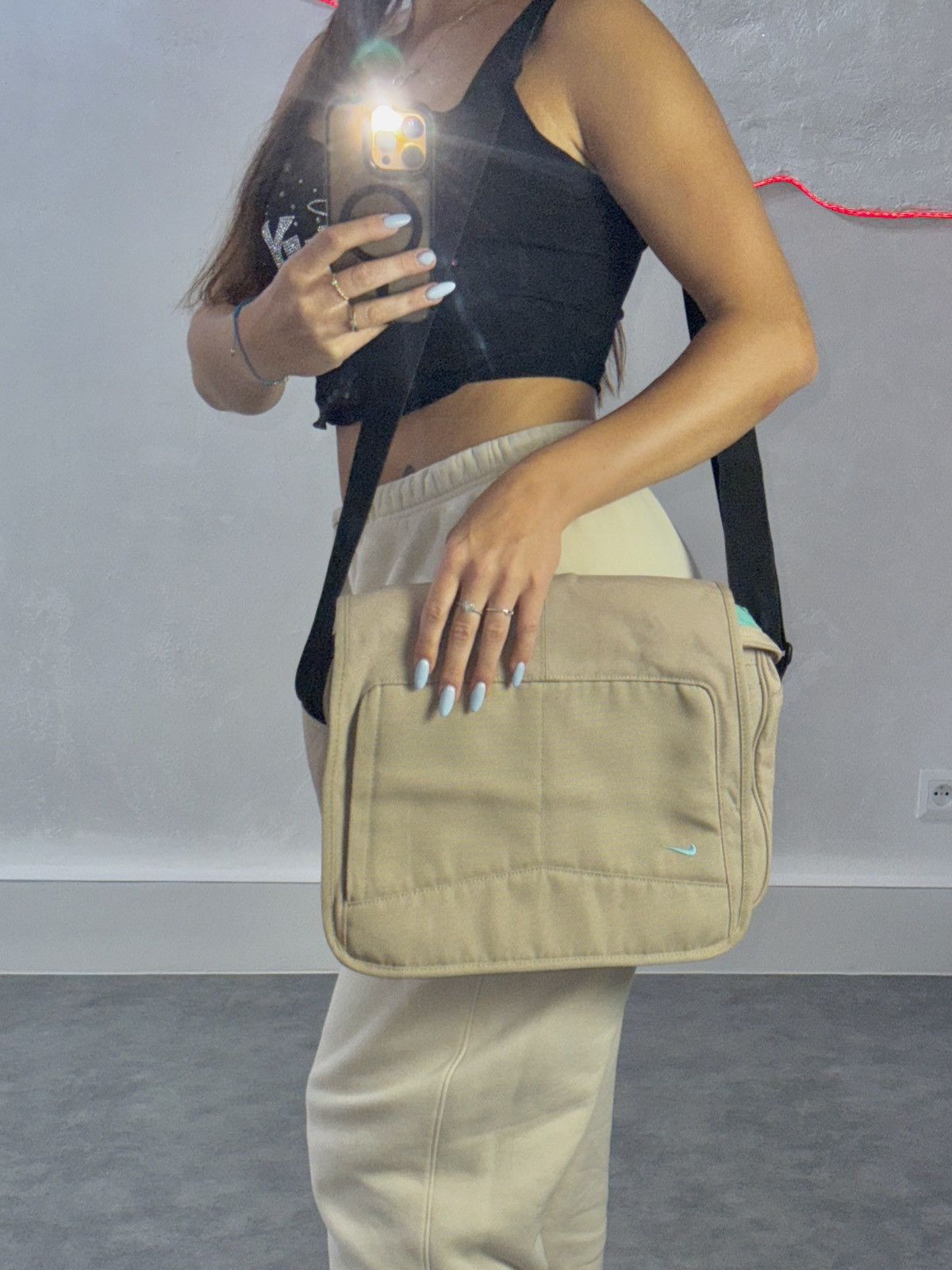 Nike Vintage nike bag shoulderbag khaki military style Size ONE SIZE - 3 Thumbnail