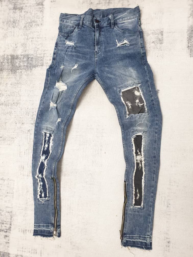 Japanese Brand Dance schon patchwork super skinny Size US 30 / EU 46 - 5 Thumbnail