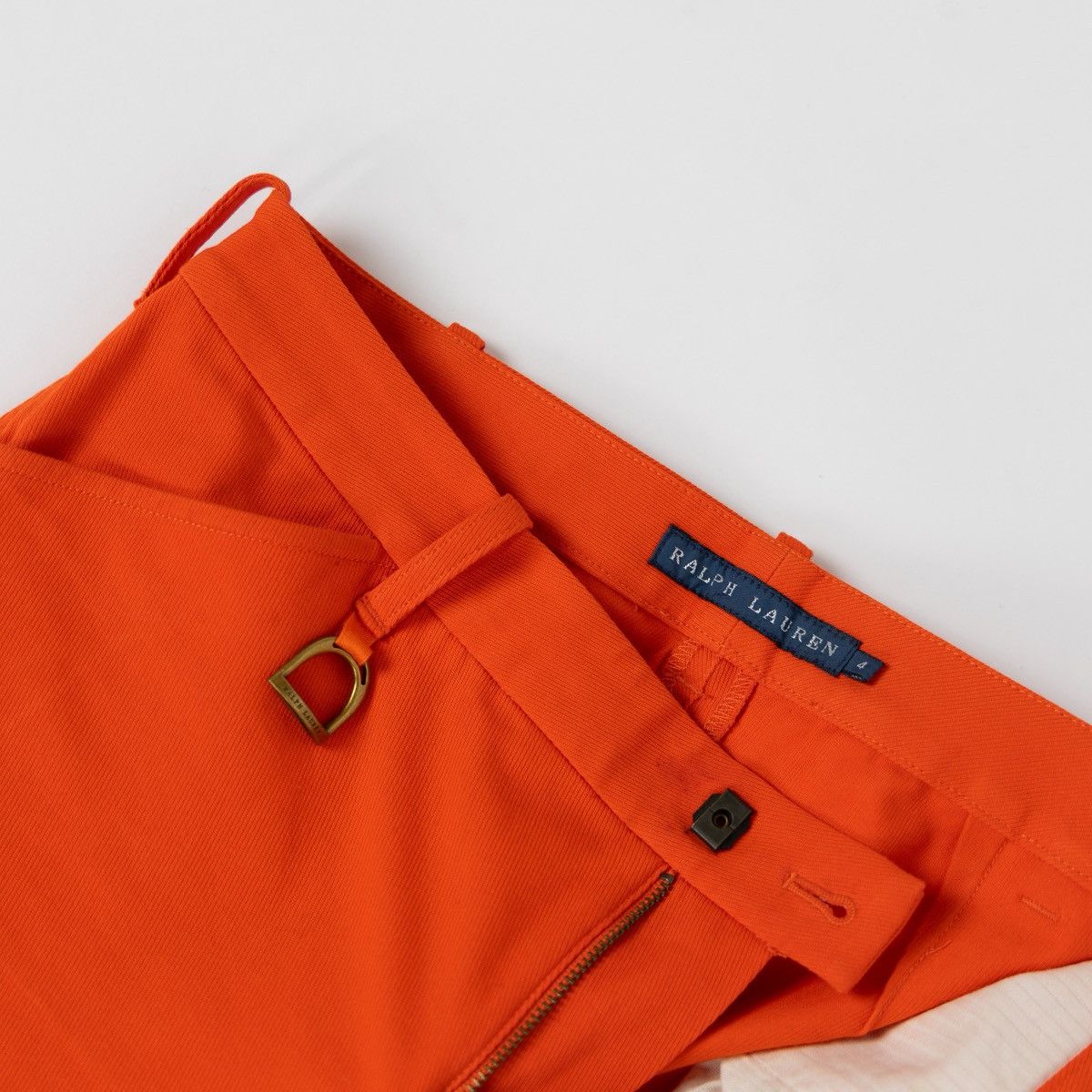 Ralph Lauren Ralph Lauren Womens Orange Riding Pants Leather Knee Patch Size 27" / US 4 / IT 40 - 6 Thumbnail