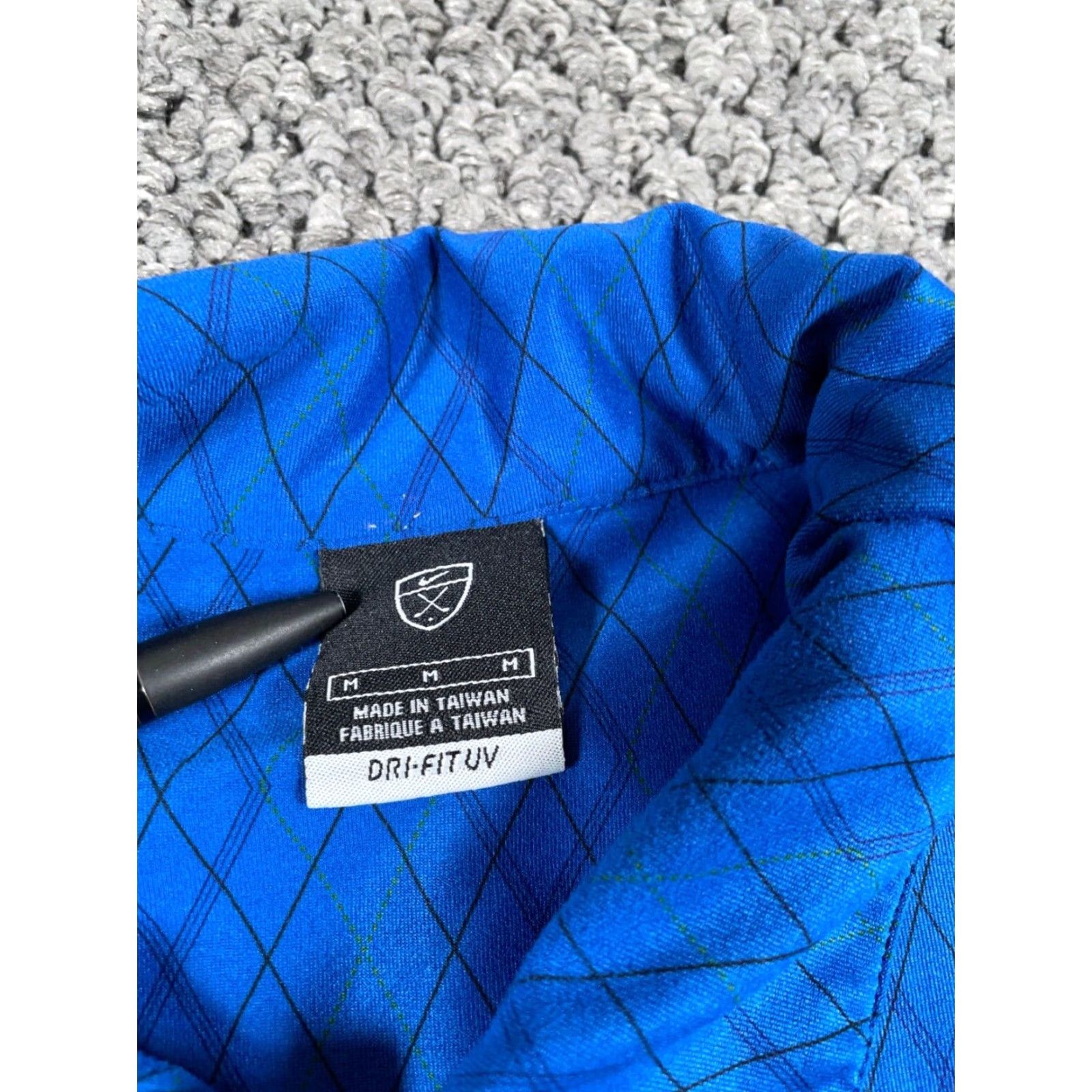 Nike Nike Golf Polo Shirt Men Adult Medium Blue Diamond Pattern Pebble Beach Dri Fit UV Shirt Size US M / EU 48-50 / 2 - 3 Thumbnail