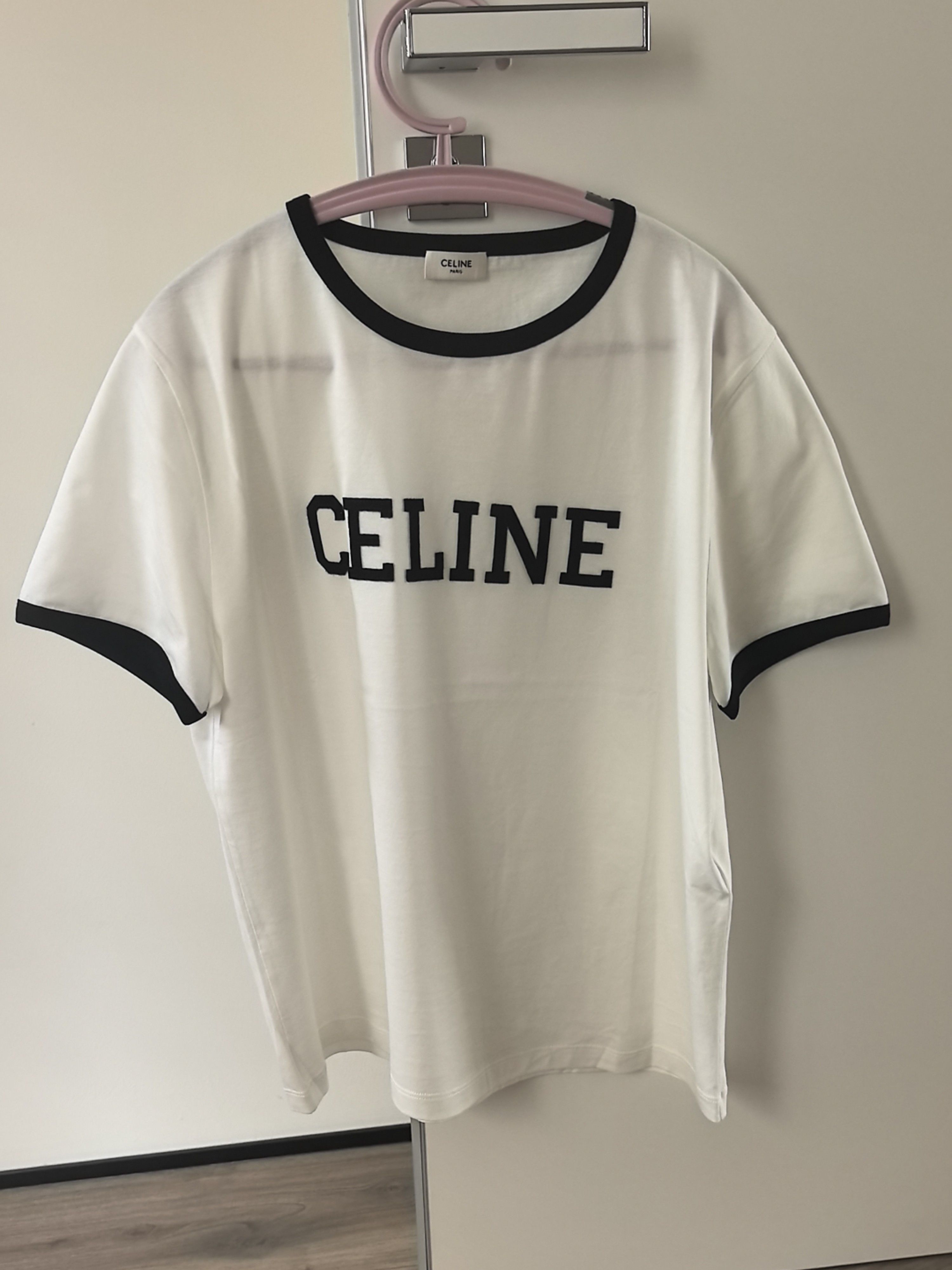 Celine Celine Logo Ringer T-Shirt Size XL Size US XL / EU 56 / 4 - 1 Thumbnail