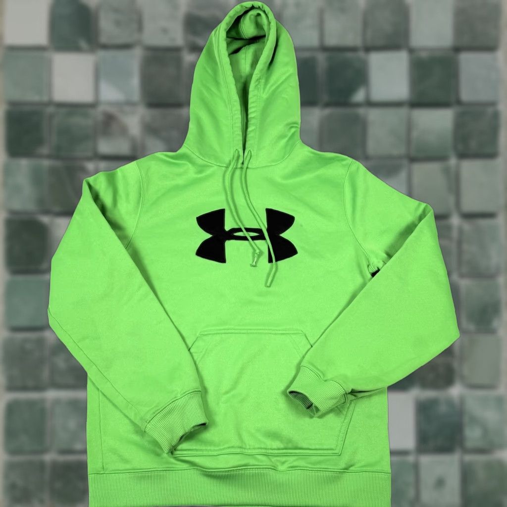 Under Armour Under Armour Hoodie Neon Green Fleece Pullover Sweatshirt Athleisure Women XS Long Sleeve Pullover Size XS / US 0-2 / IT 36-38 - 1 Thumbnail