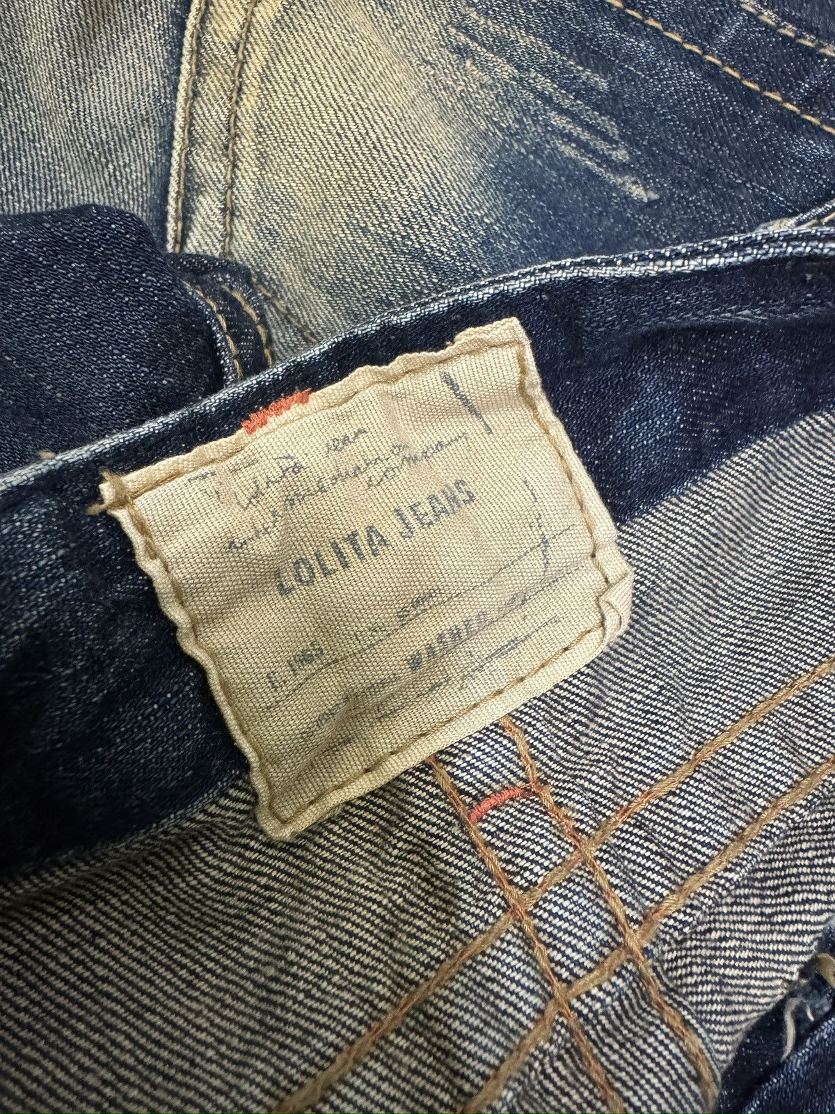 Japanese Brand Flared Lolita Jeans Muddy Wash Claw Mark Distressed Denim Size US 27 - 13 Thumbnail