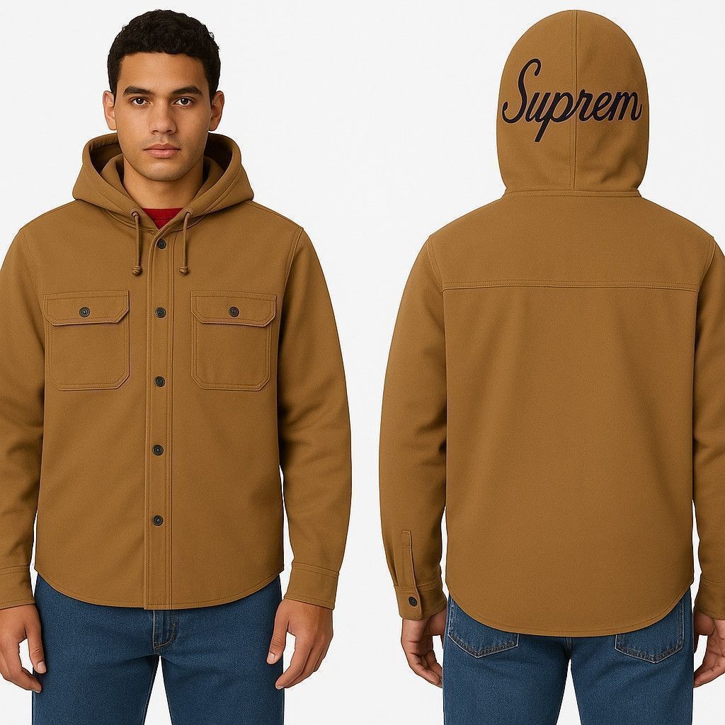 Supreme Men's Supreme Twill Multi Pocket Hooded Jacket Size L Brown Size US L / EU 52-54 / 3 - 1 Thumbnail