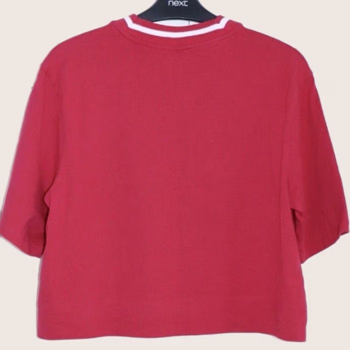 Adidas Adidas Crop Shirt Tee Size UK 8 Womens Pink Big Trefoil Logo Top Pre Loved Vgc Size M / US 6-8 / IT 42-44 - 1 Thumbnail